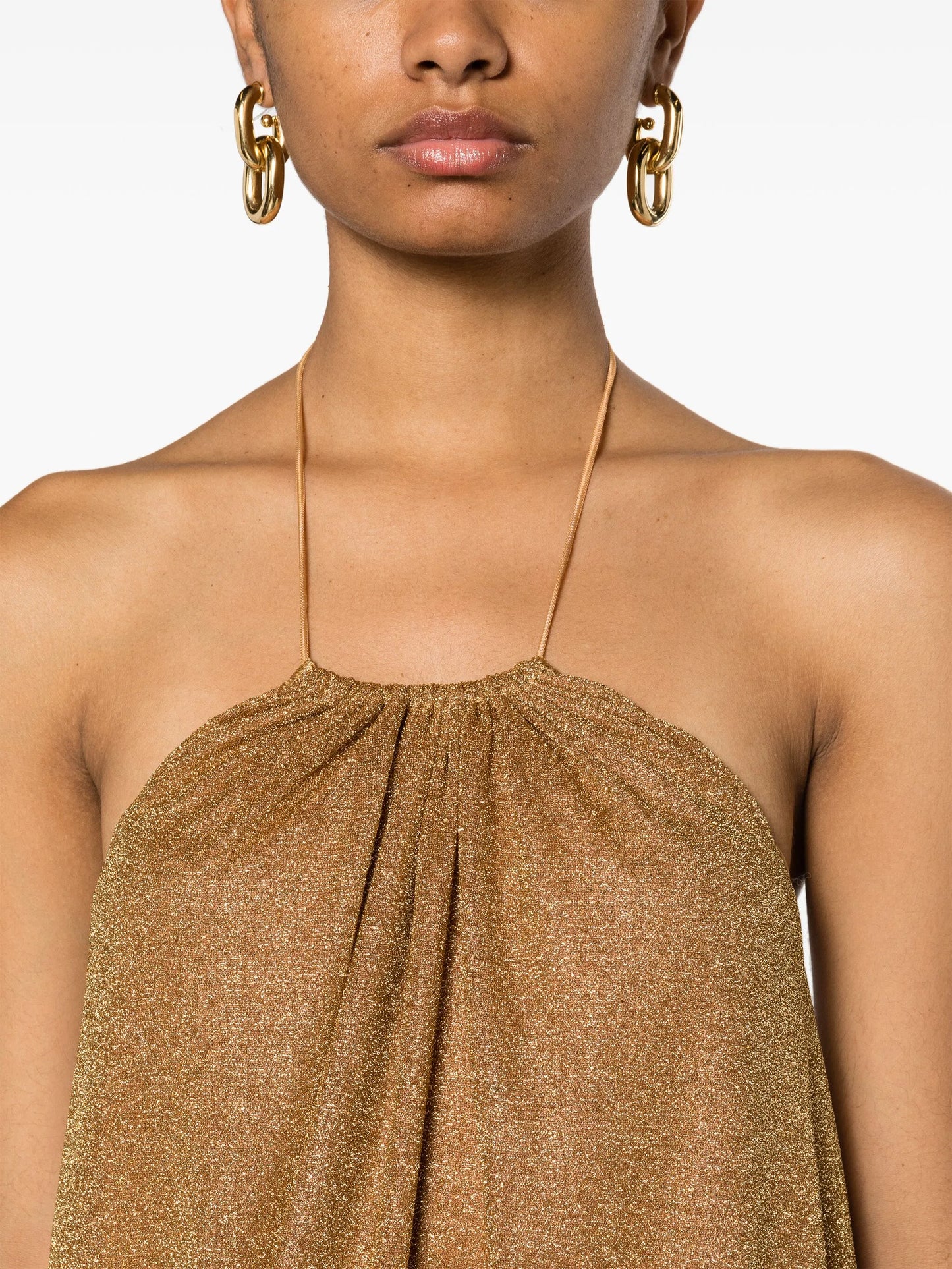 Lumière feather-trim minidress