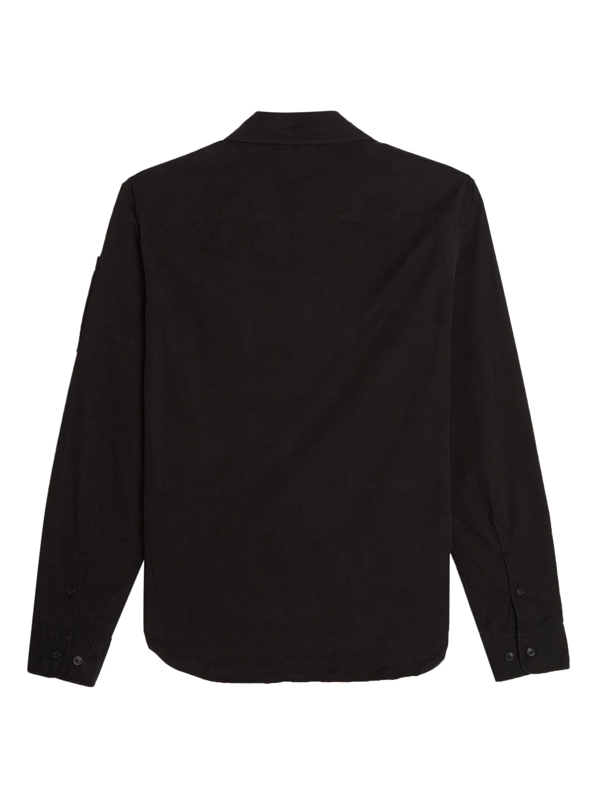 Lens-detail zip-up shirt jacket