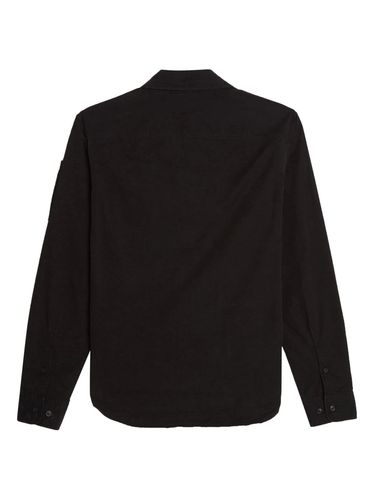 Lens-detail zip-up shirt jacket