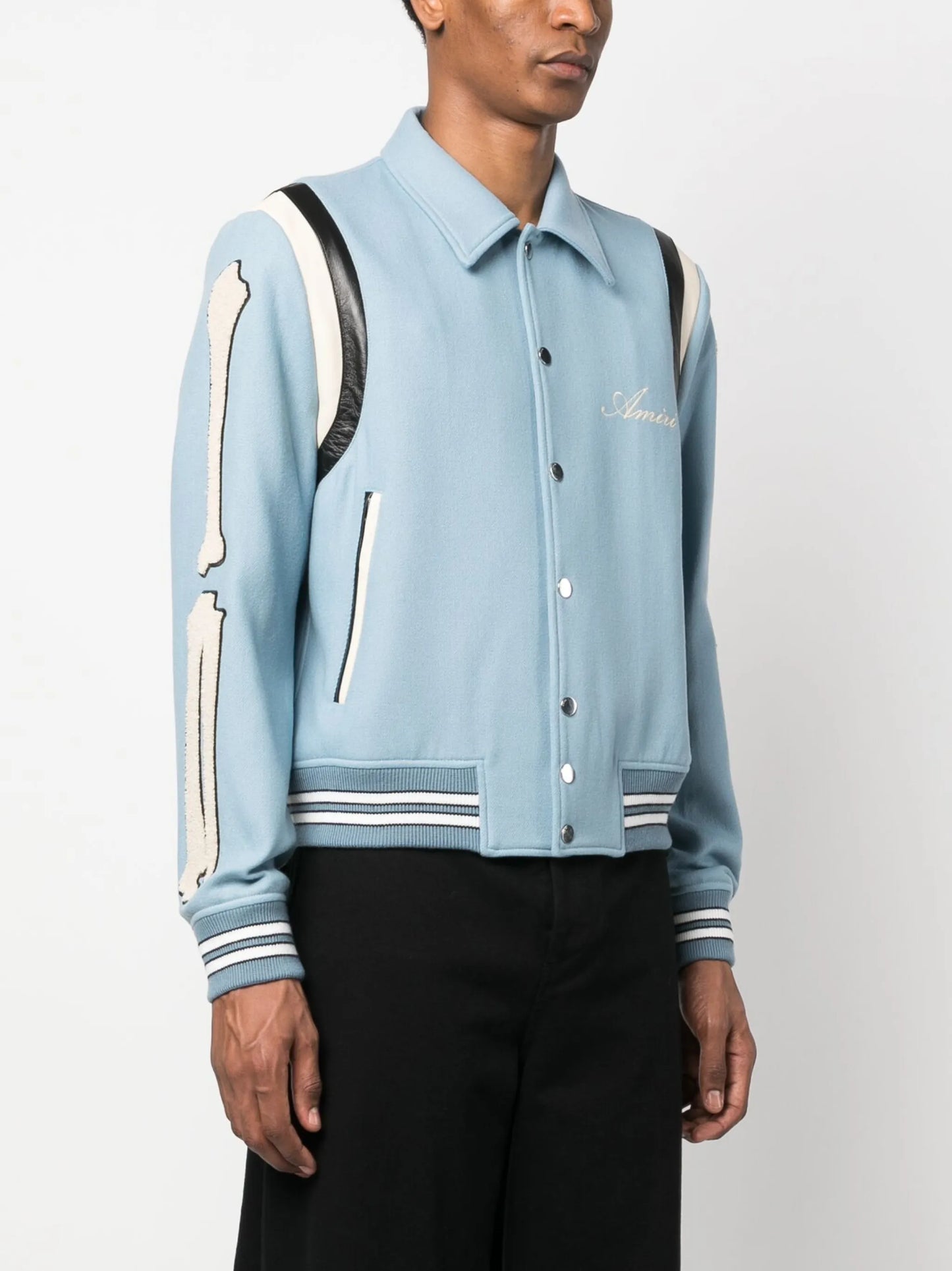 logo-print bone-patch jacket