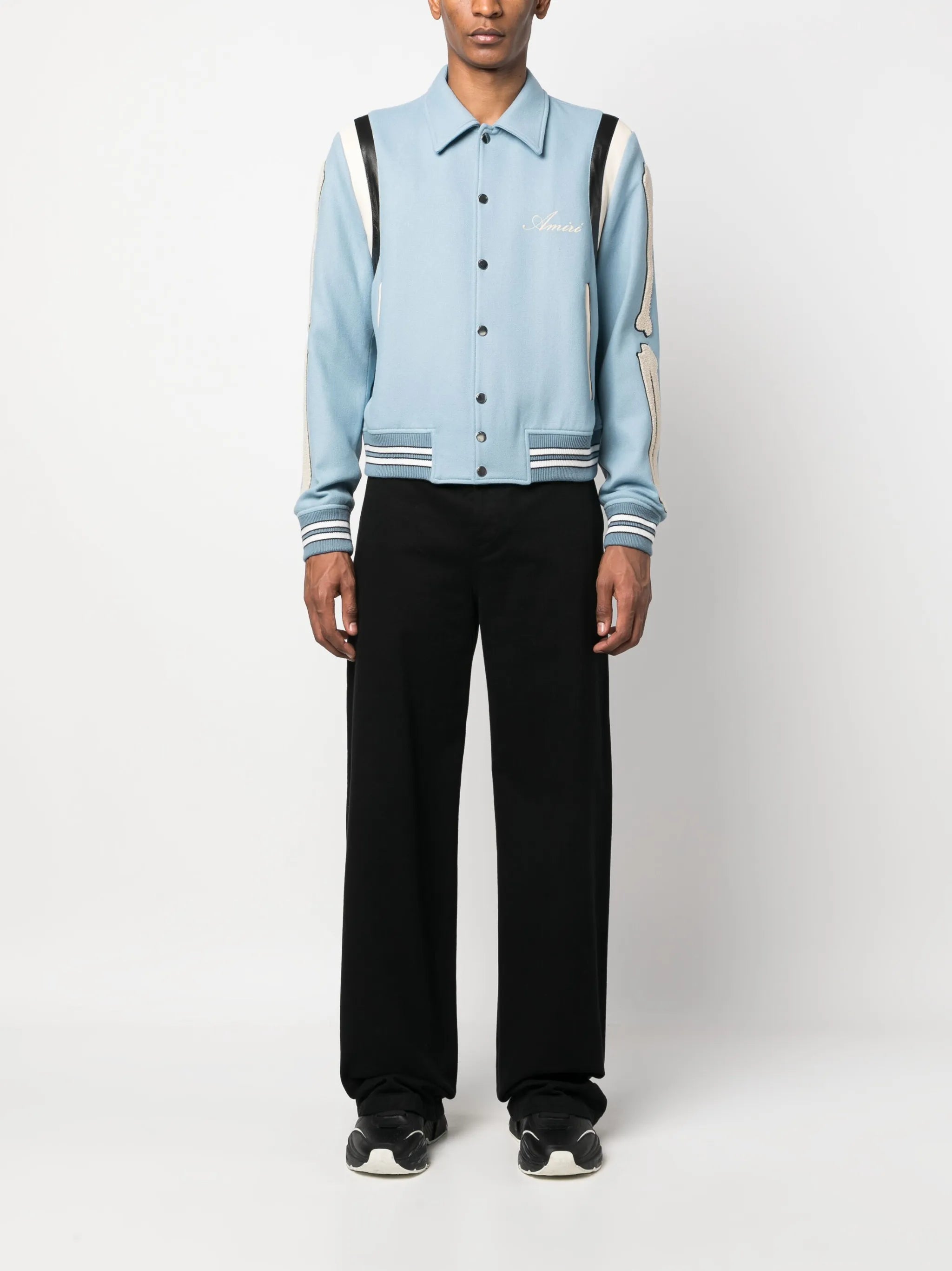 logo-print bone-patch jacket