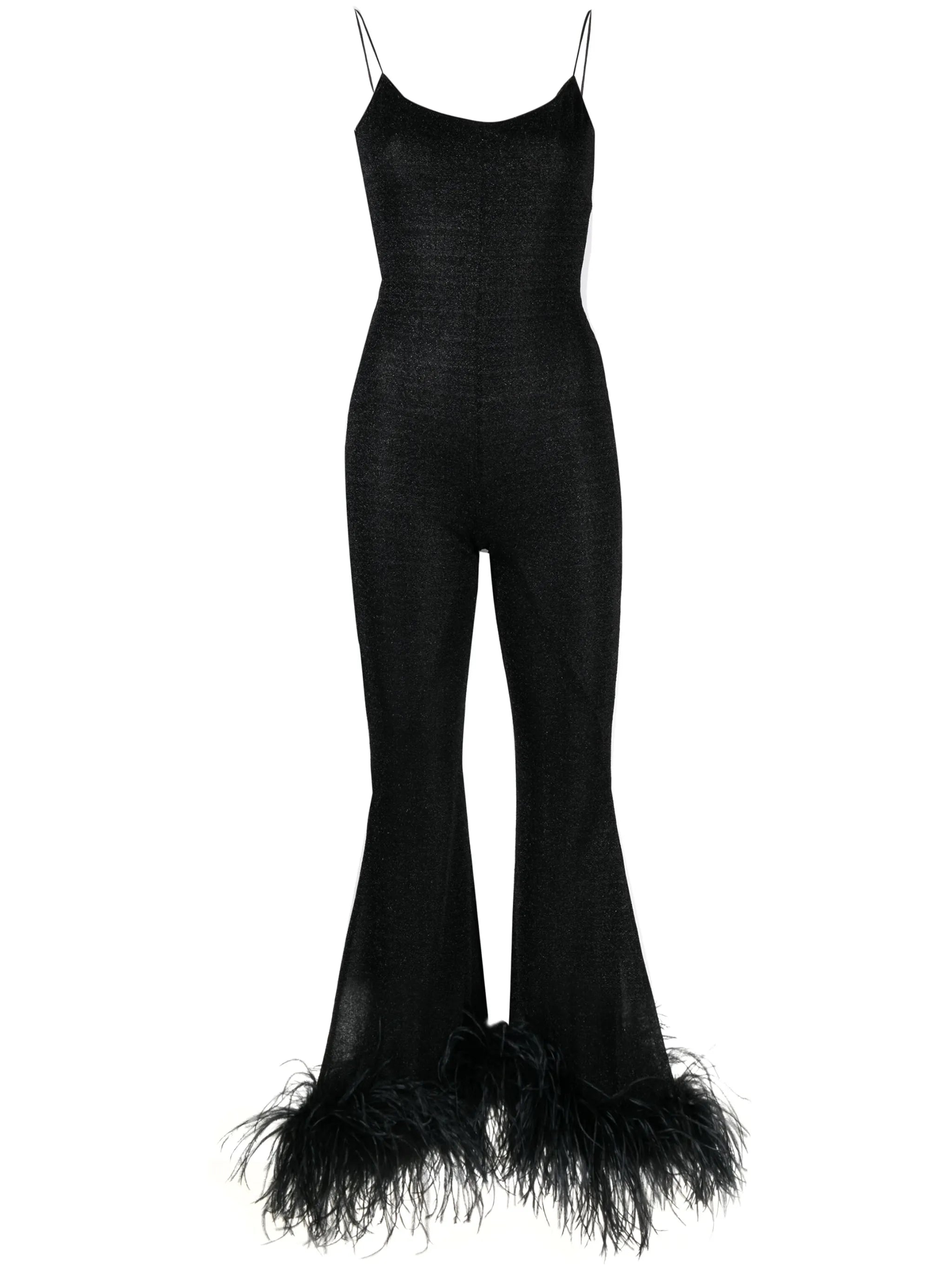 Lumière Plumage V-back jumpsuit