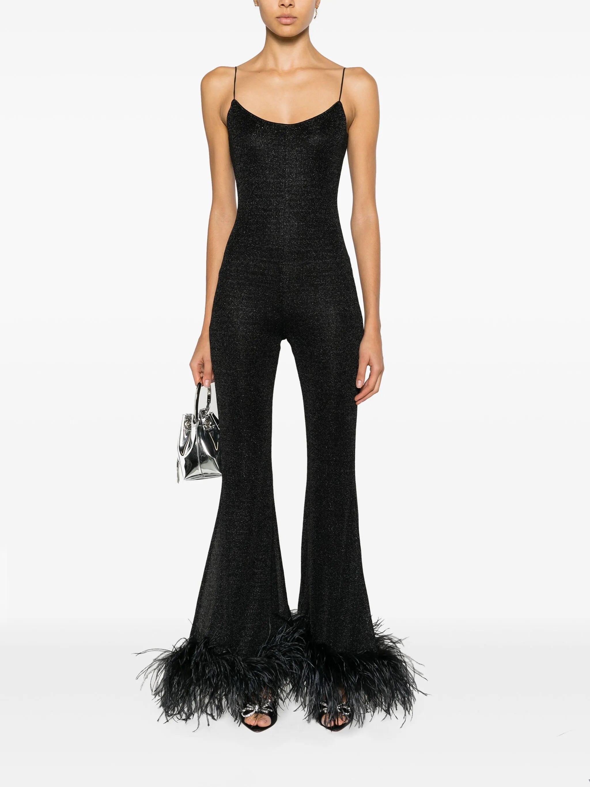 Lumière Plumage V-back jumpsuit