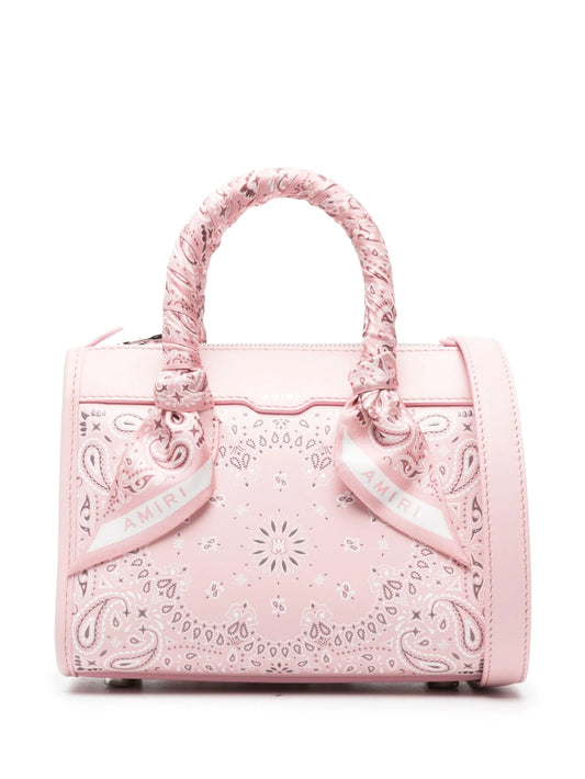 bandana-print leather mini bag