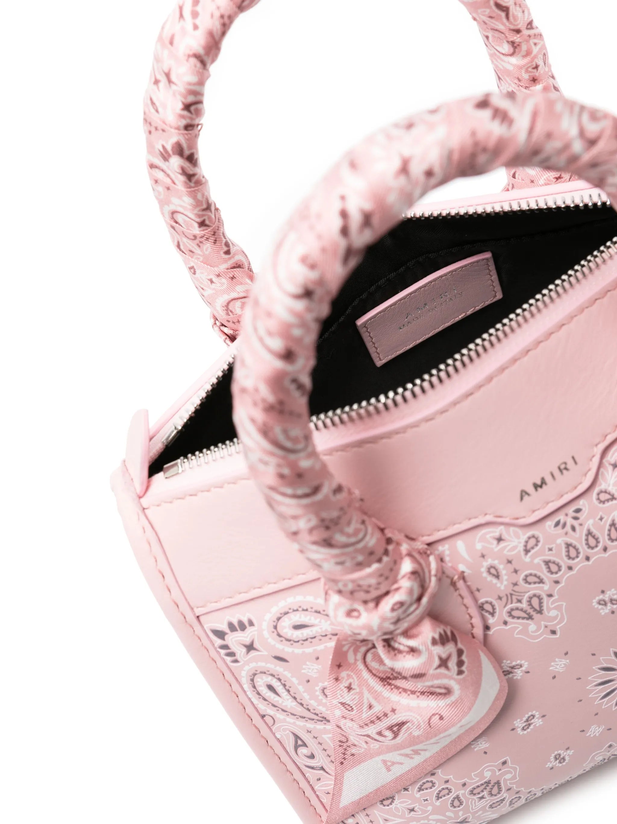 bandana-print leather mini bag