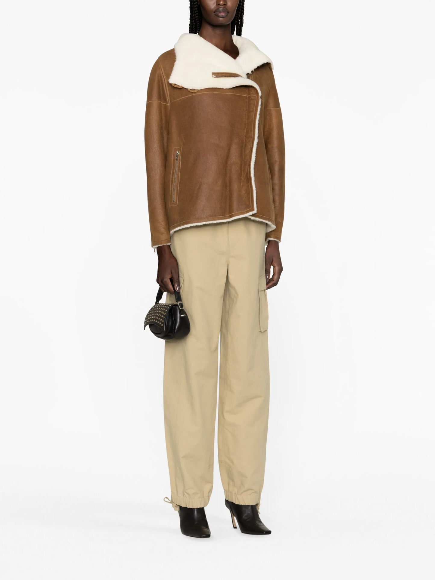 fur-lining leather jacket