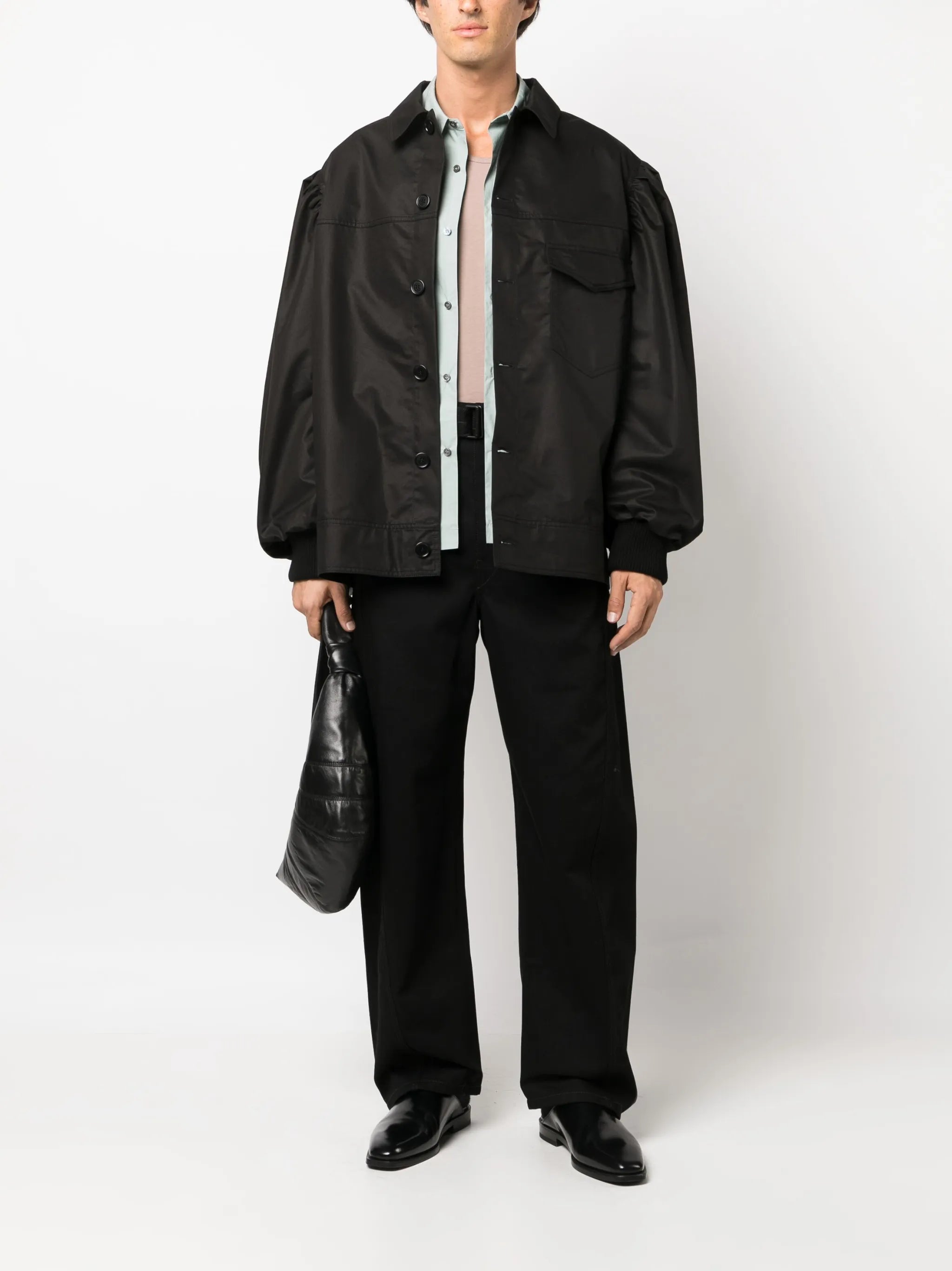 belted straight-leg trousers