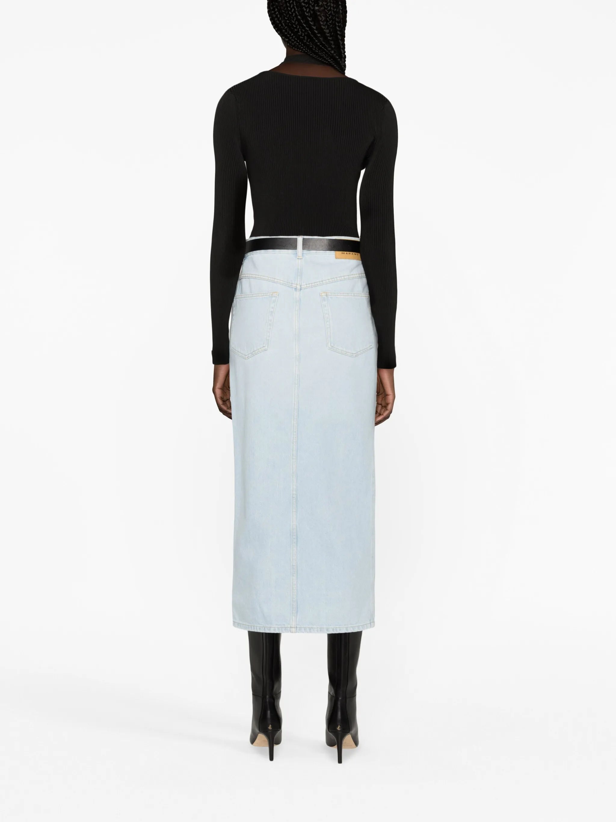 Vinea denim midi skirt