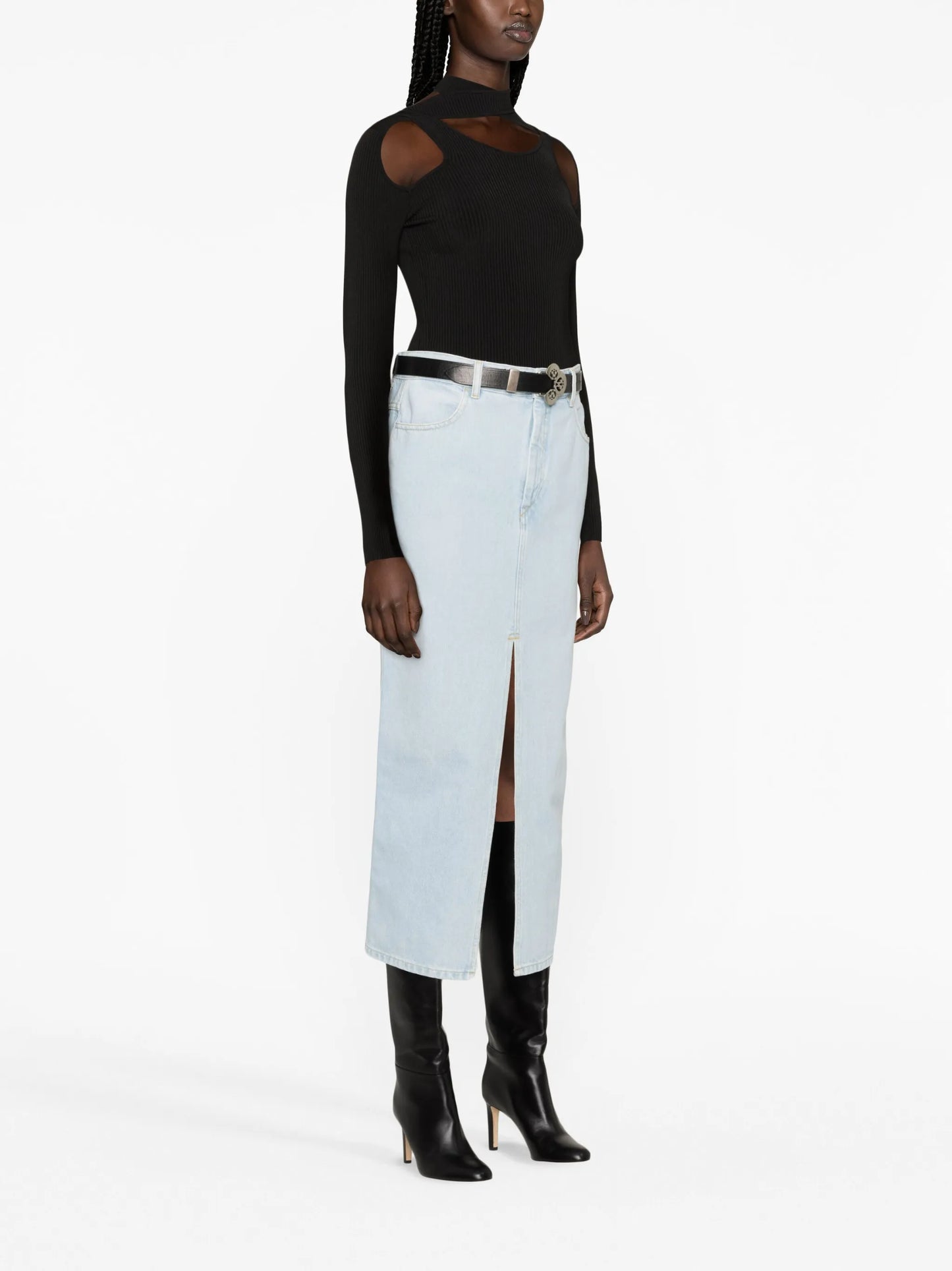Vinea denim midi skirt