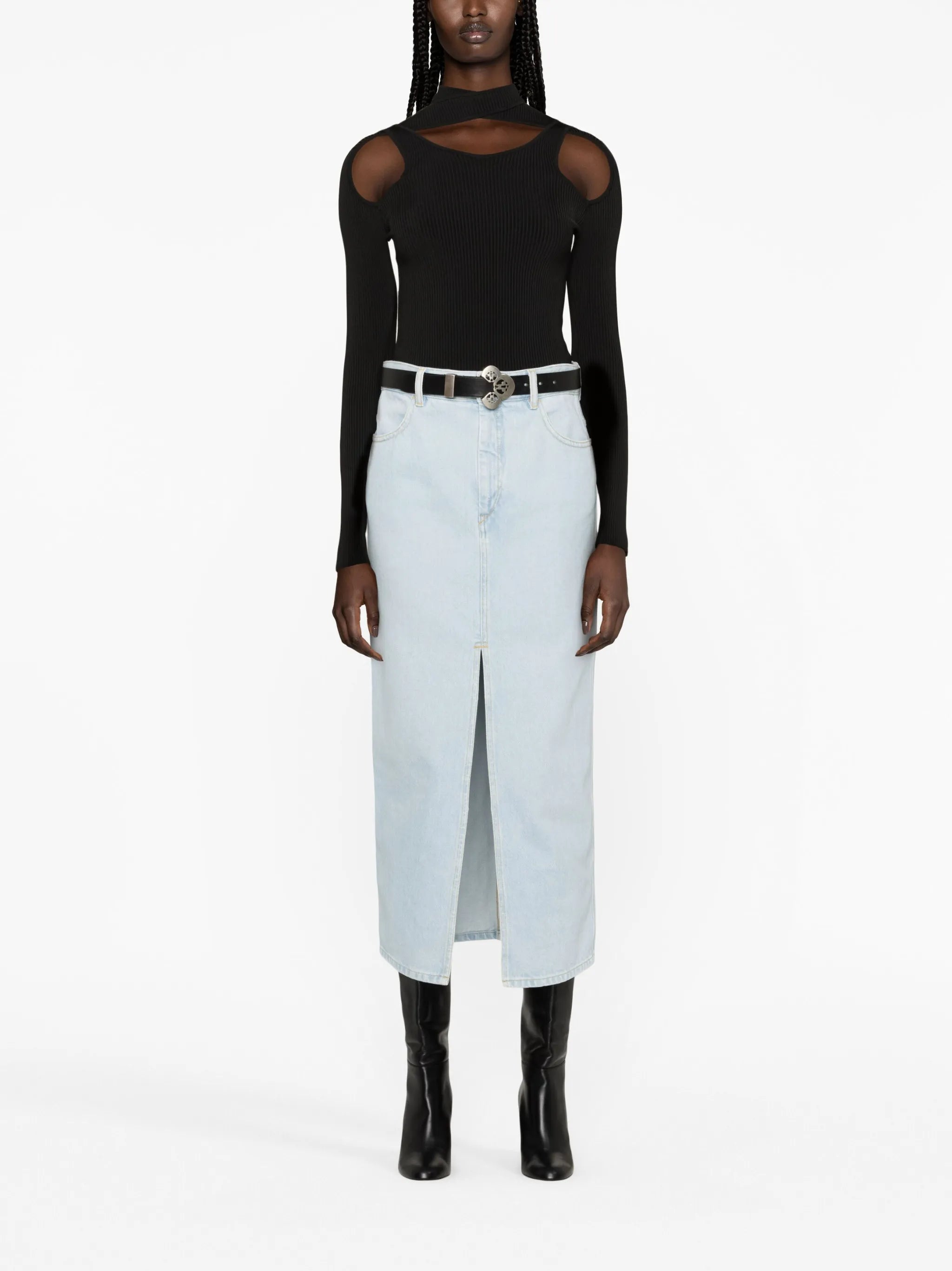 Vinea denim midi skirt