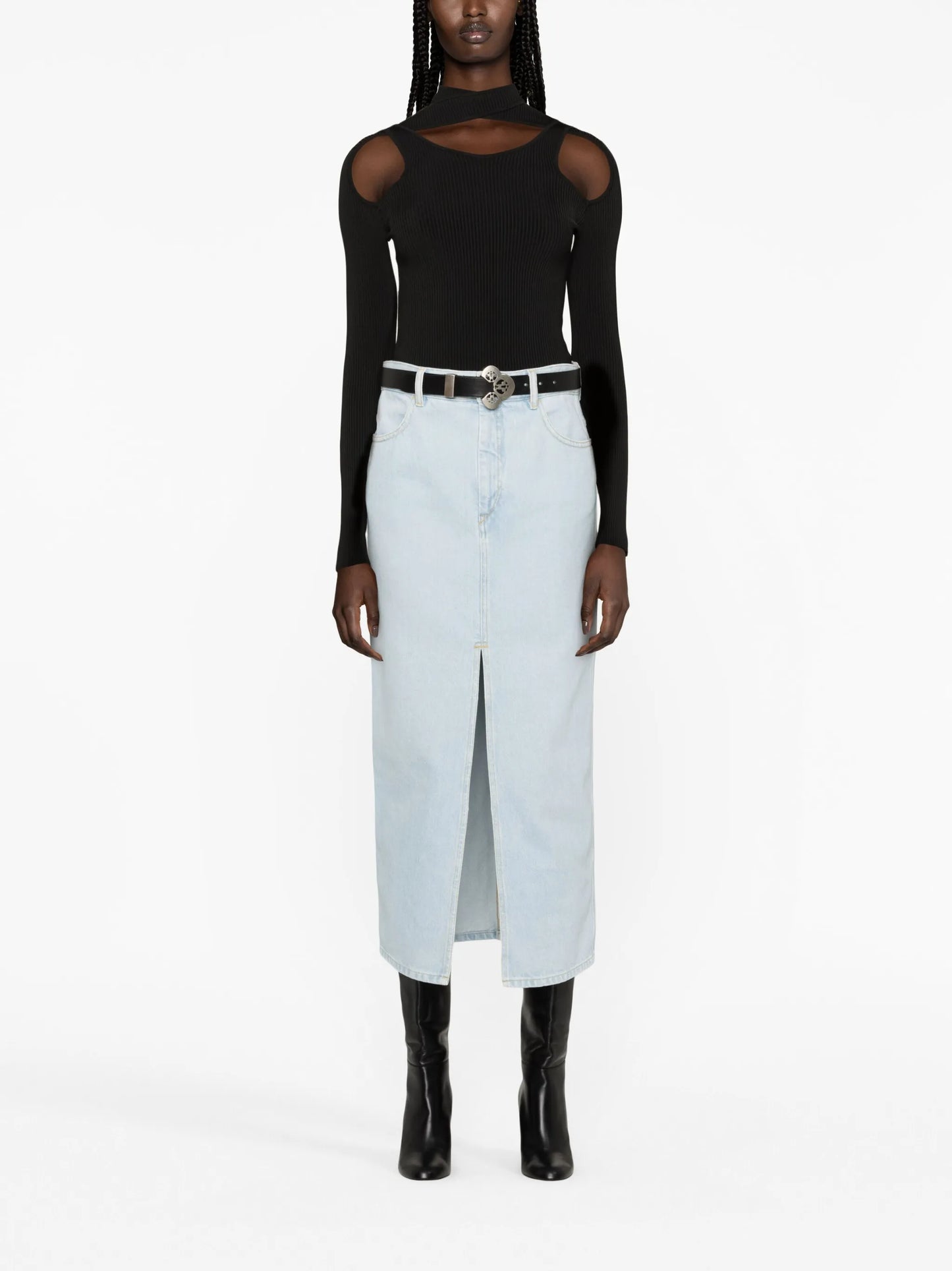Vinea denim midi skirt