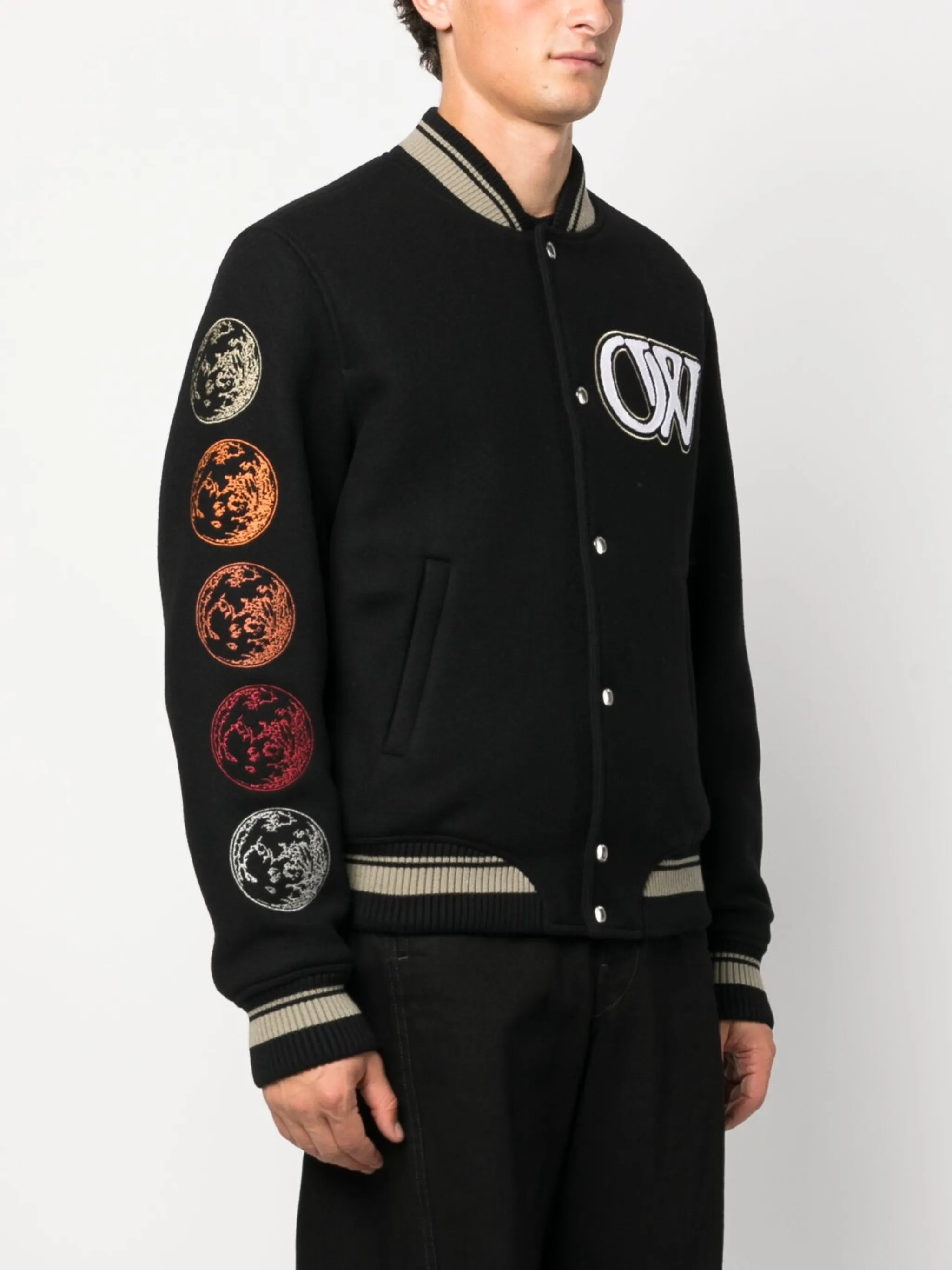 logo-appliqué bomber jacket