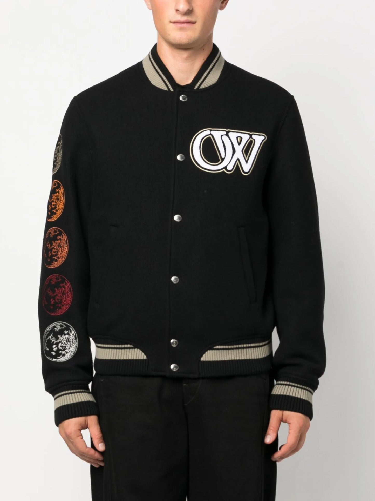 logo-appliqué bomber jacket