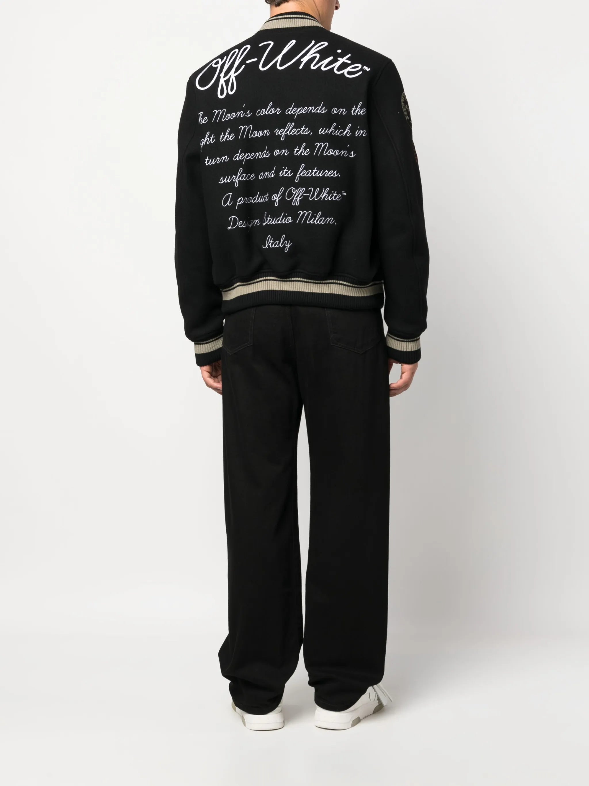 logo-appliqué bomber jacket