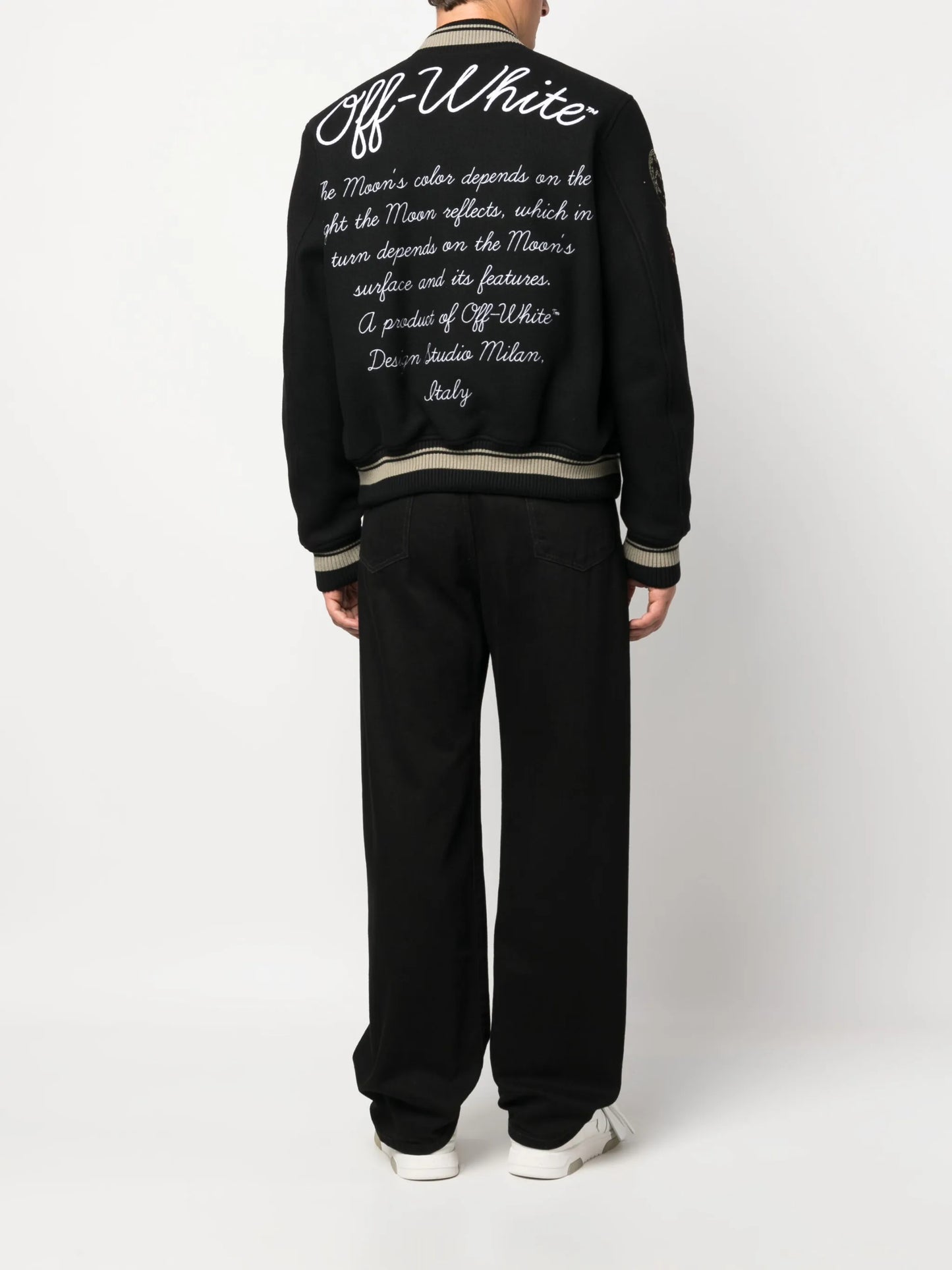 logo-appliqué bomber jacket