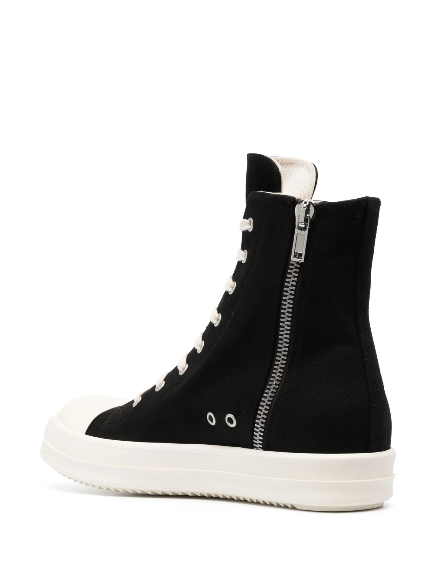 stitched-pentagram lace-up high-top sneakers