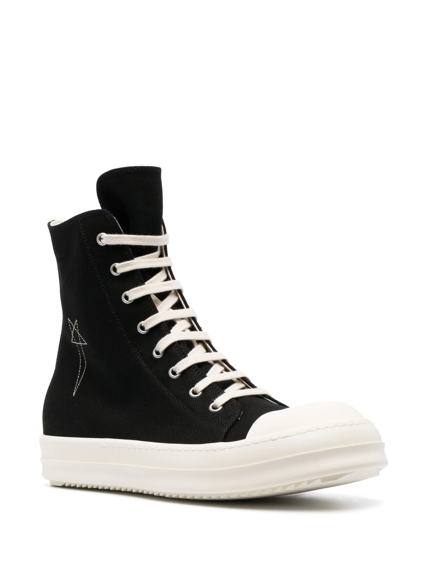 stitched-pentagram lace-up high-top sneakers