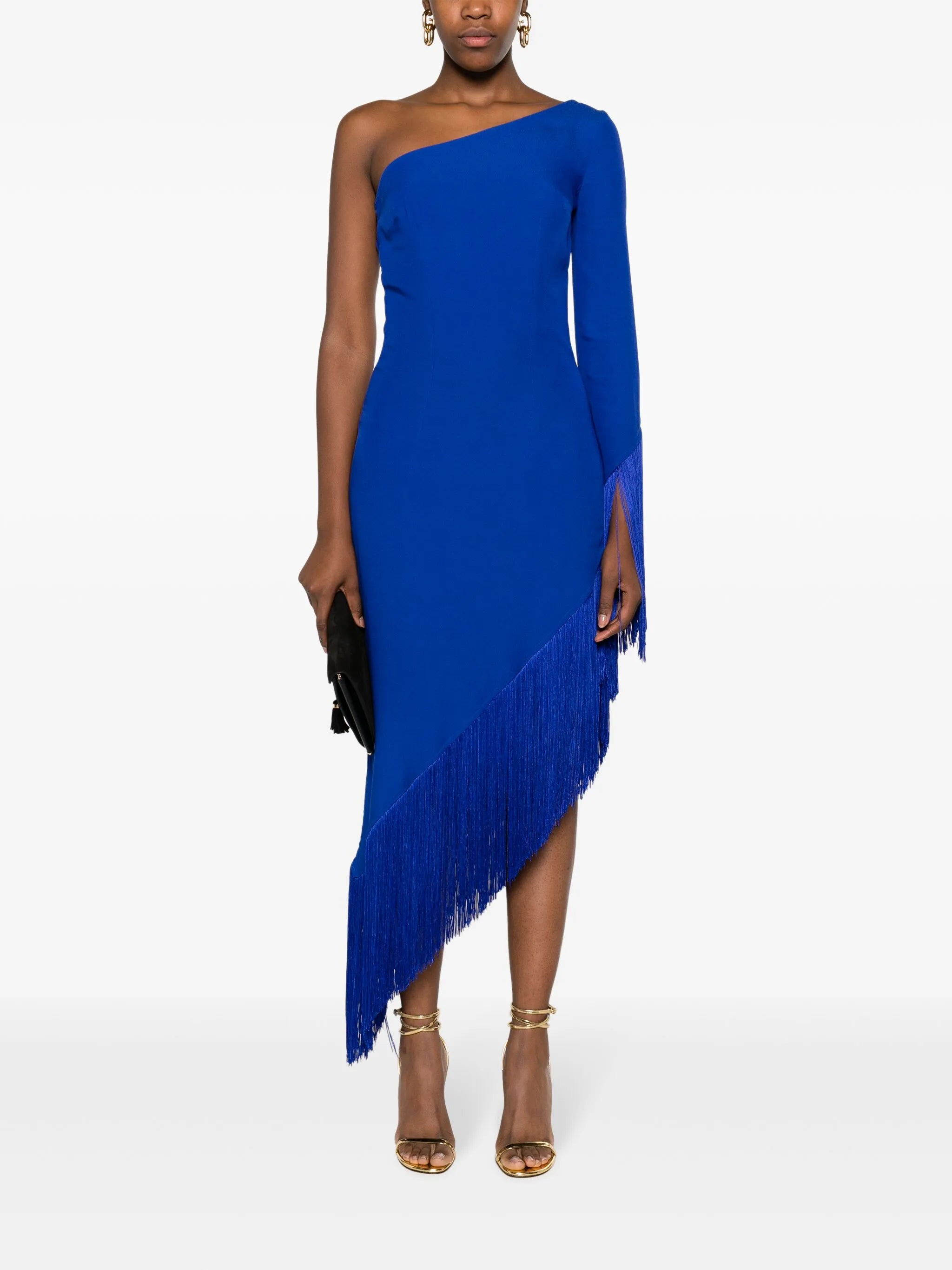 Aventador fringed asymmetric dress