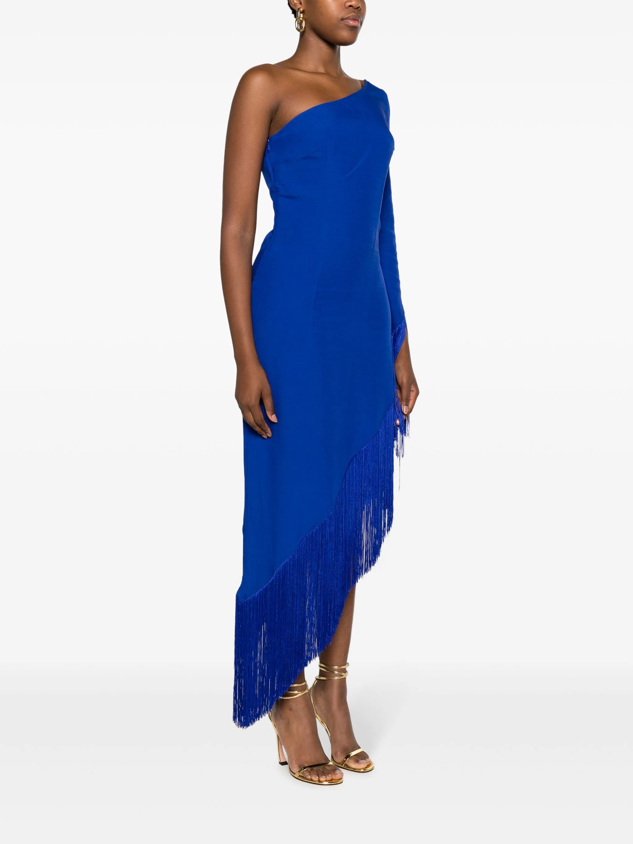Aventador fringed asymmetric dress