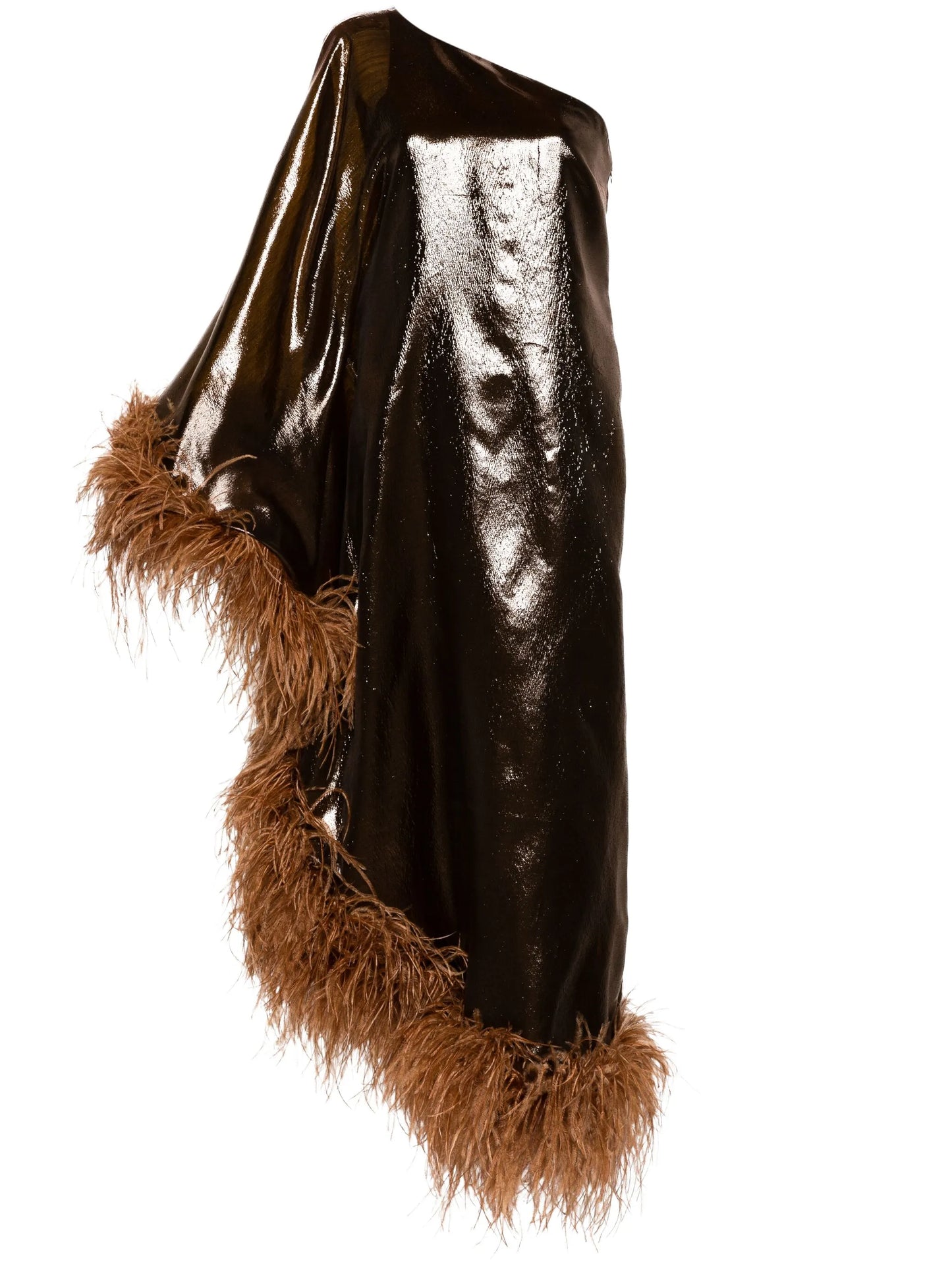 Fantasma feather-trim midi dress