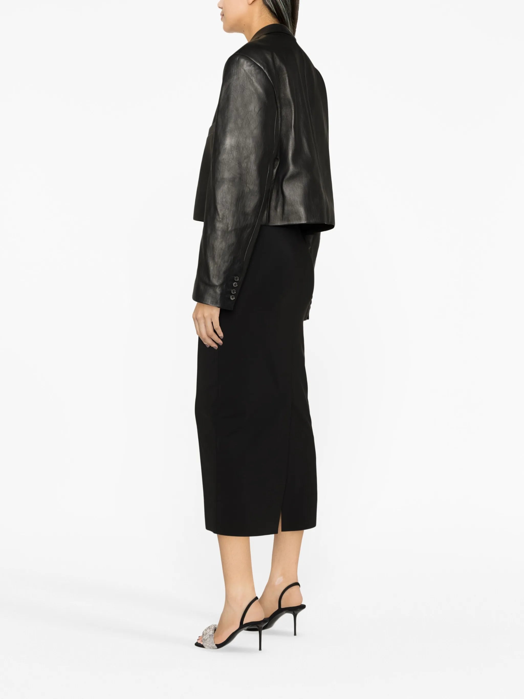logo-embroidered pencil skirt