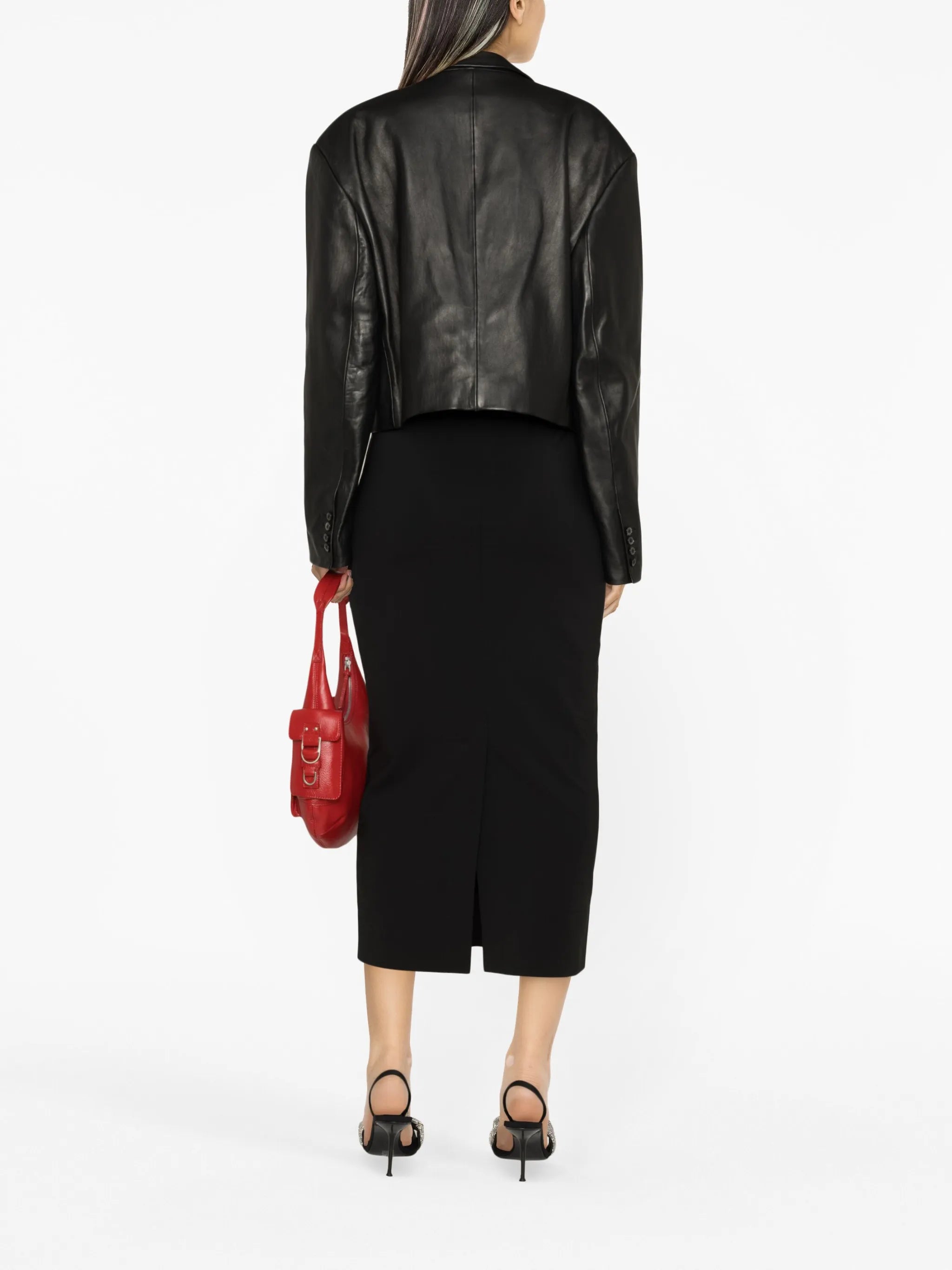 logo-embroidered pencil skirt