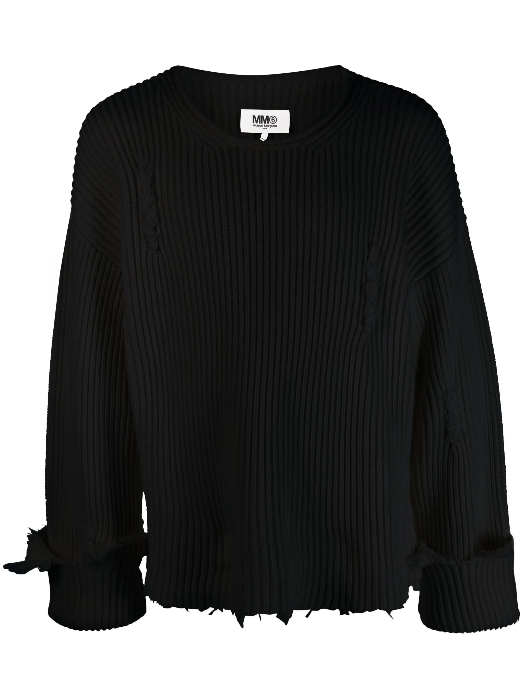 distressed ribbed jumper
