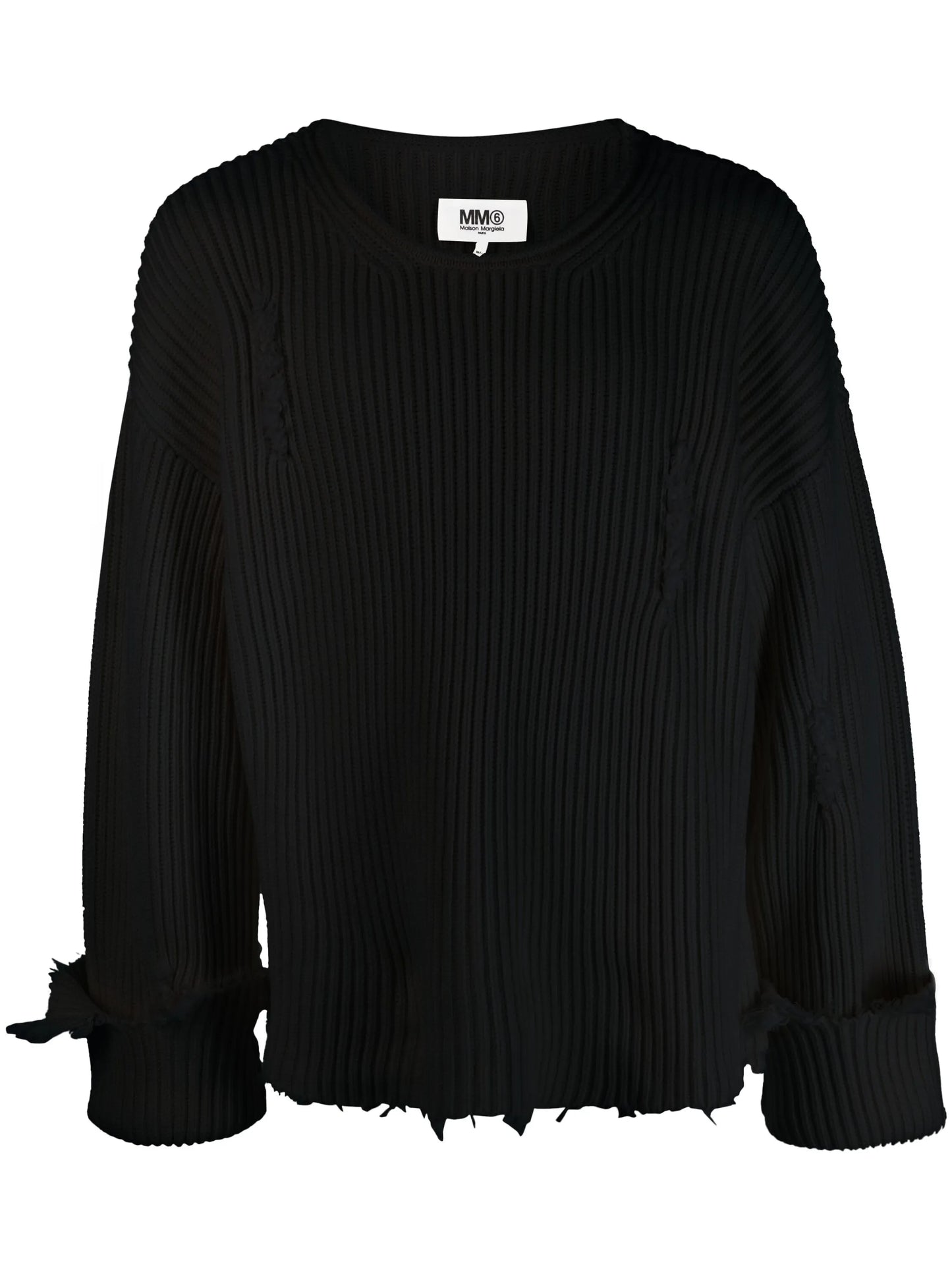 distressed ribbed jumper