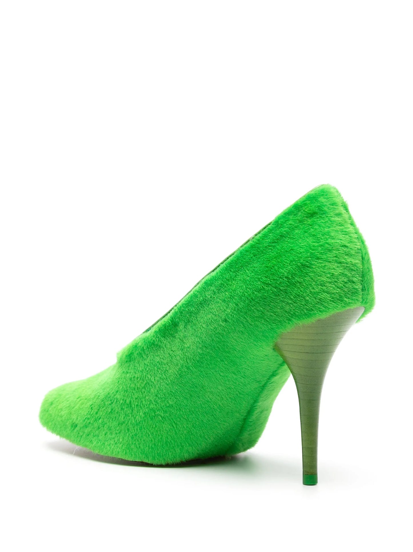 95mm square-toe shearling pumps