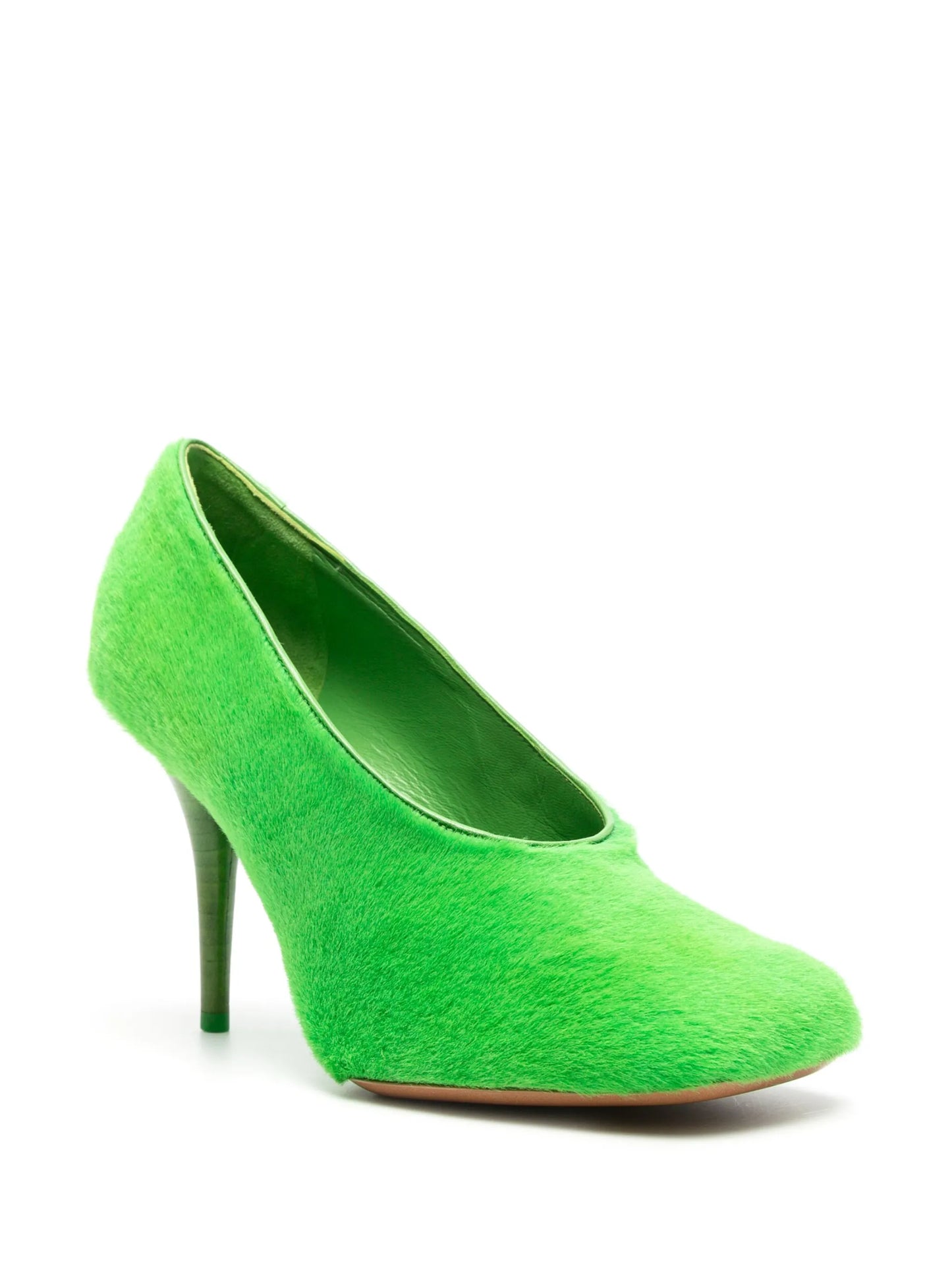 95mm square-toe shearling pumps