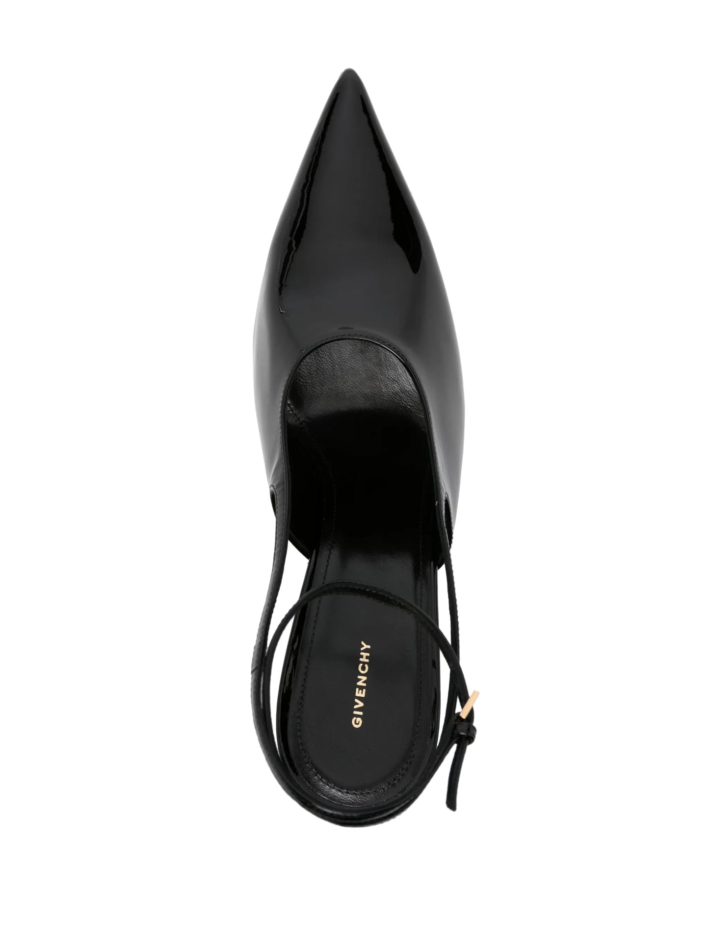95mm patent leather slingback pumps