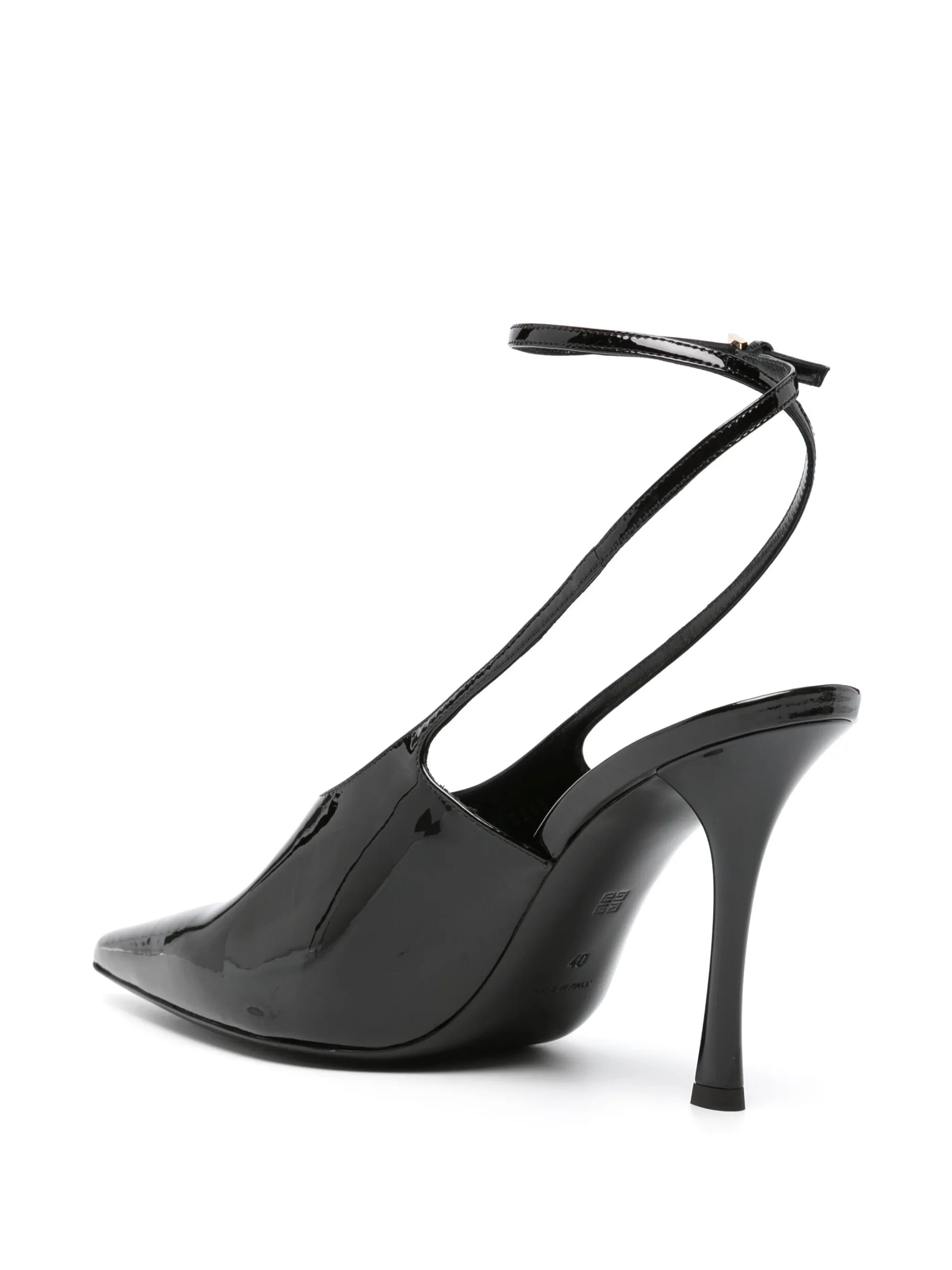 95mm patent leather slingback pumps