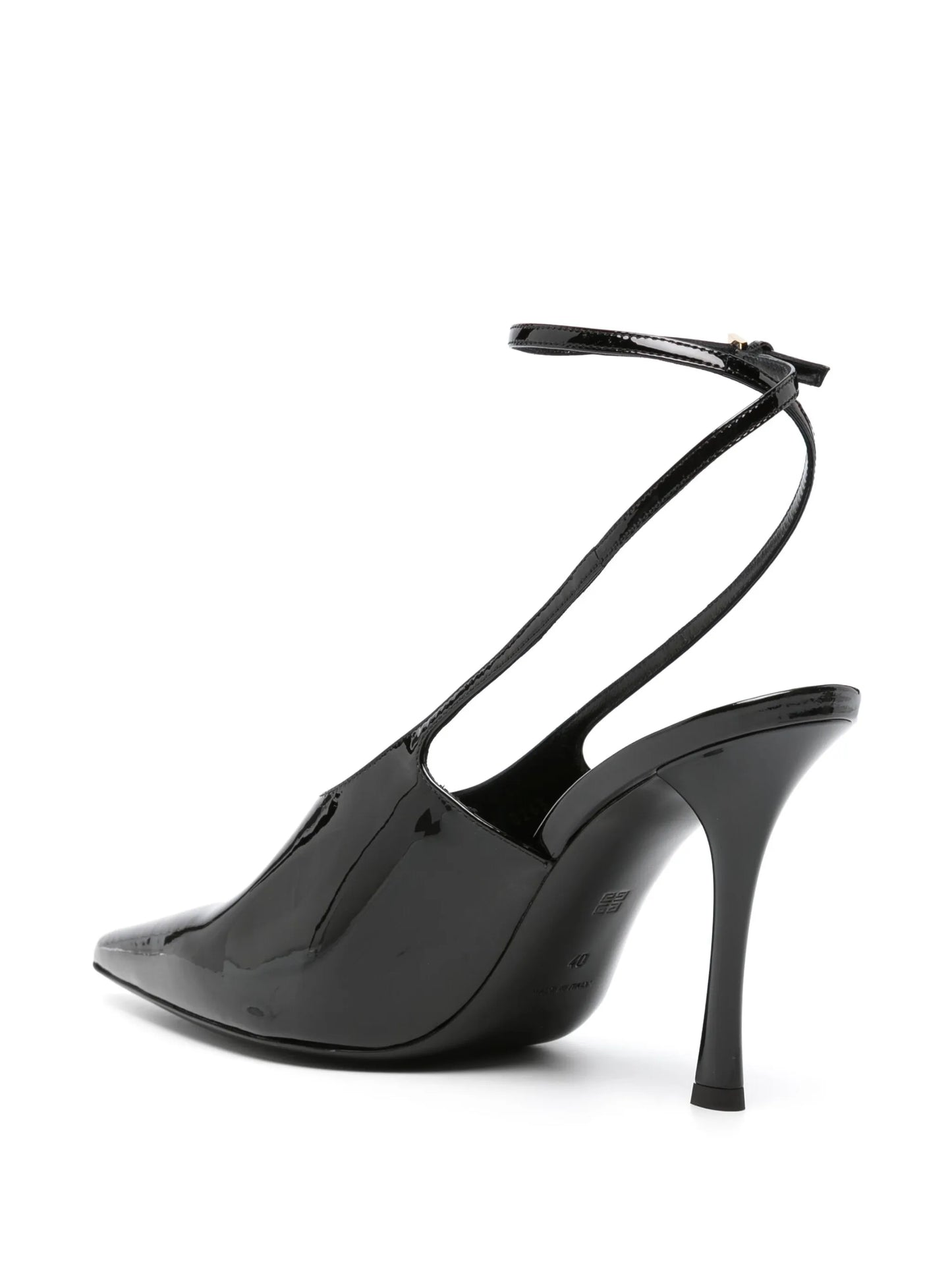 95mm patent leather slingback pumps