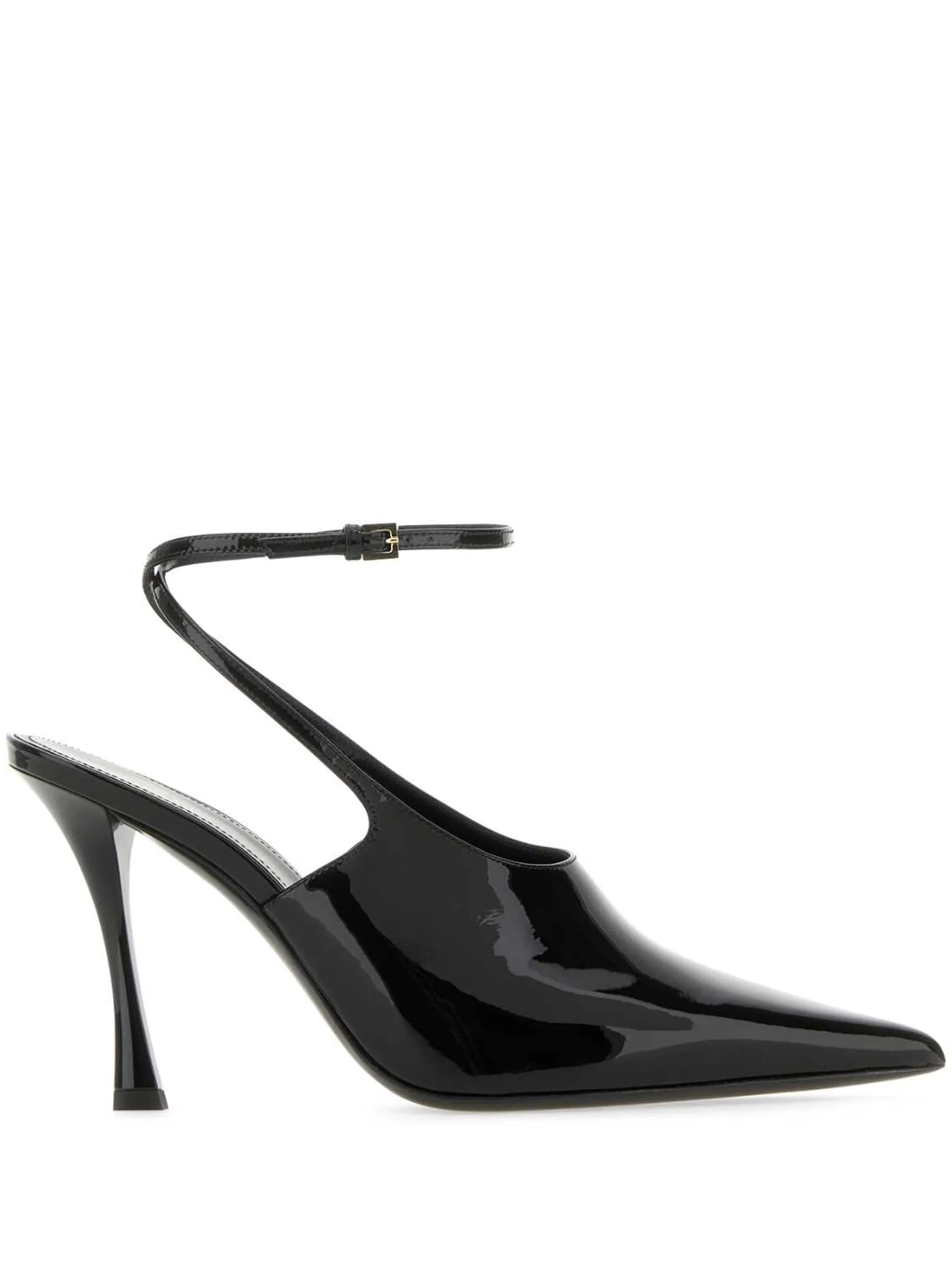 95mm patent leather slingback pumps