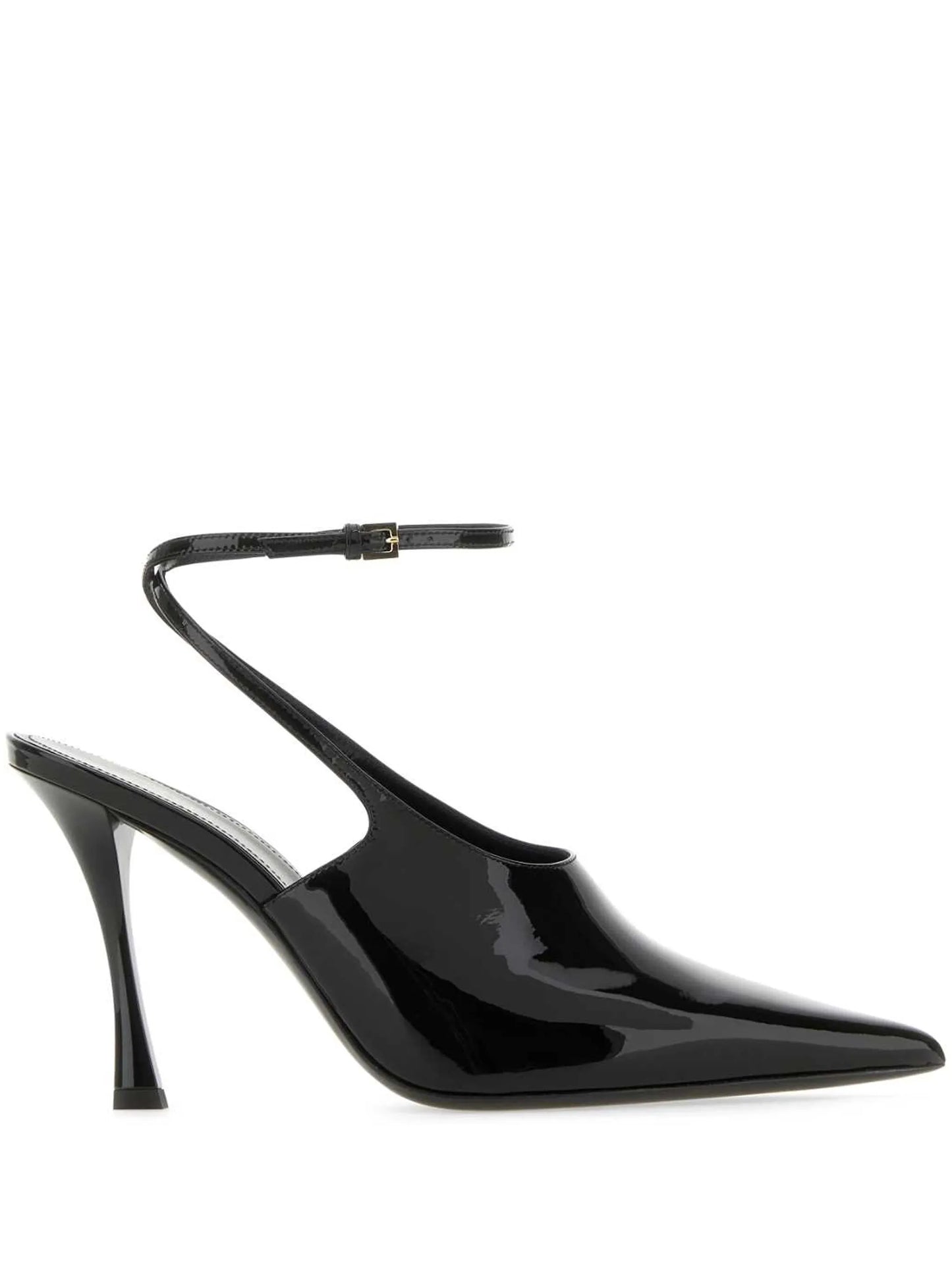 95mm patent leather slingback pumps