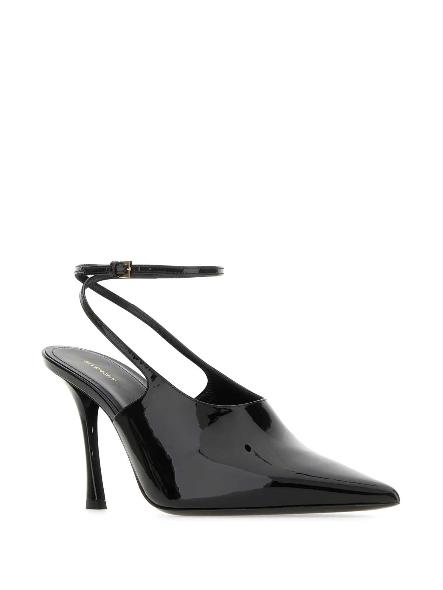 95mm patent leather slingback pumps