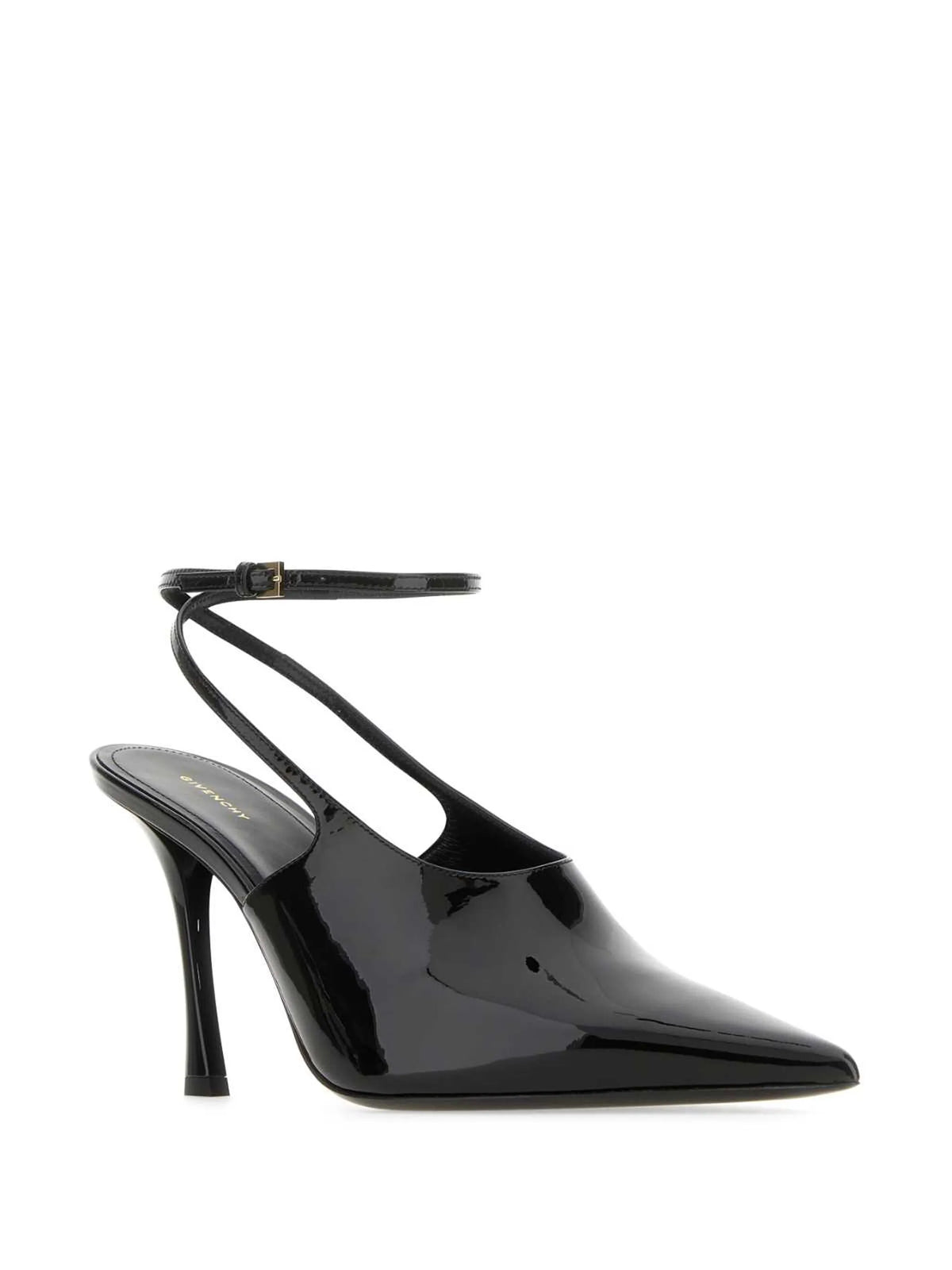 95mm patent leather slingback pumps