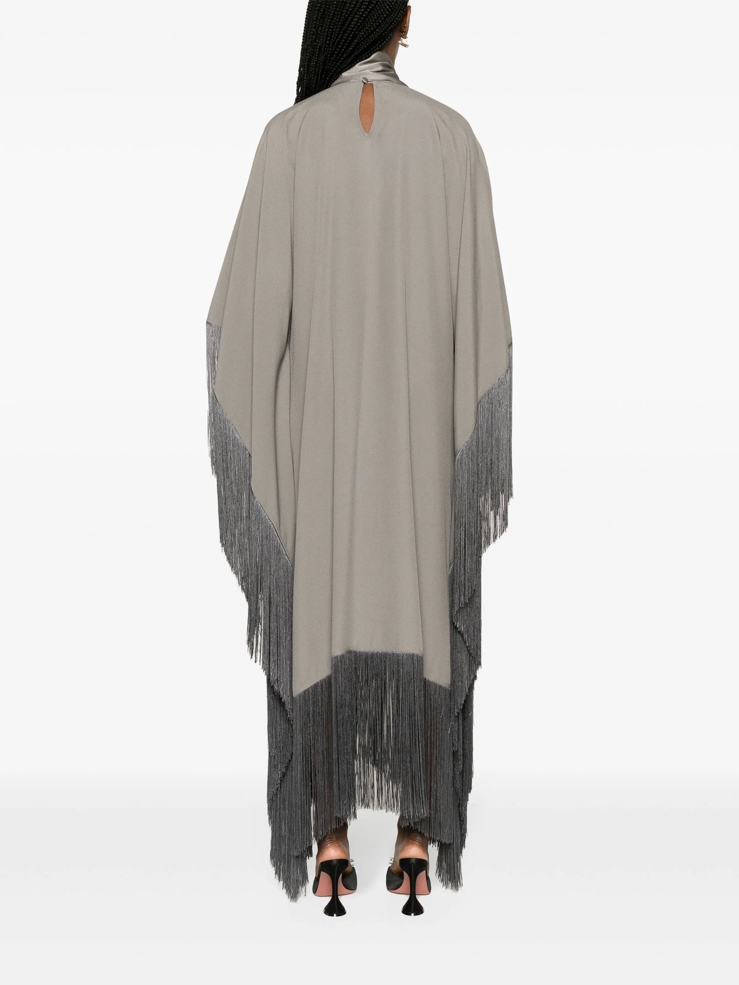 Mrs Rossa fringed kaftan midi dress