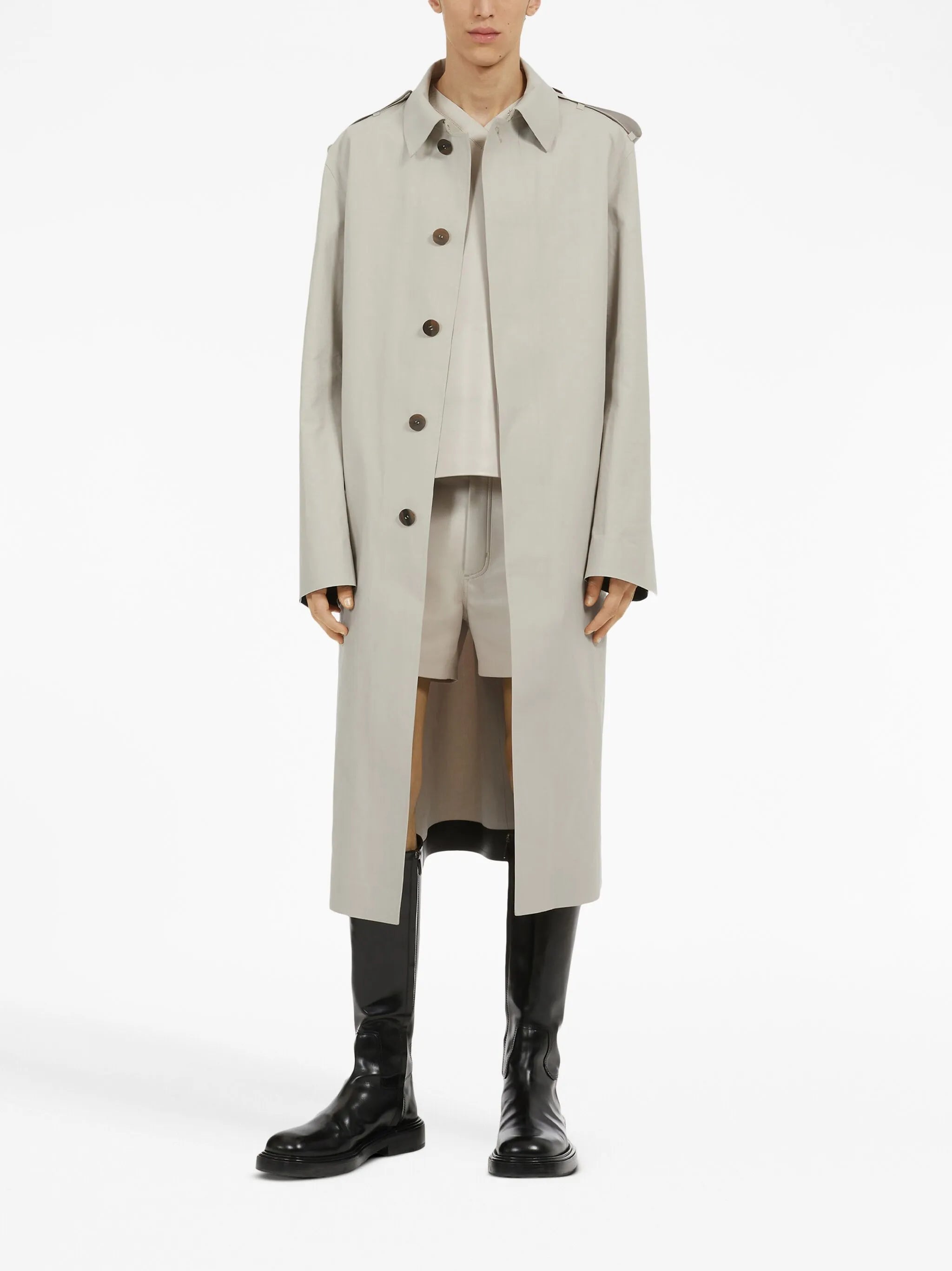cotton-blend long coat