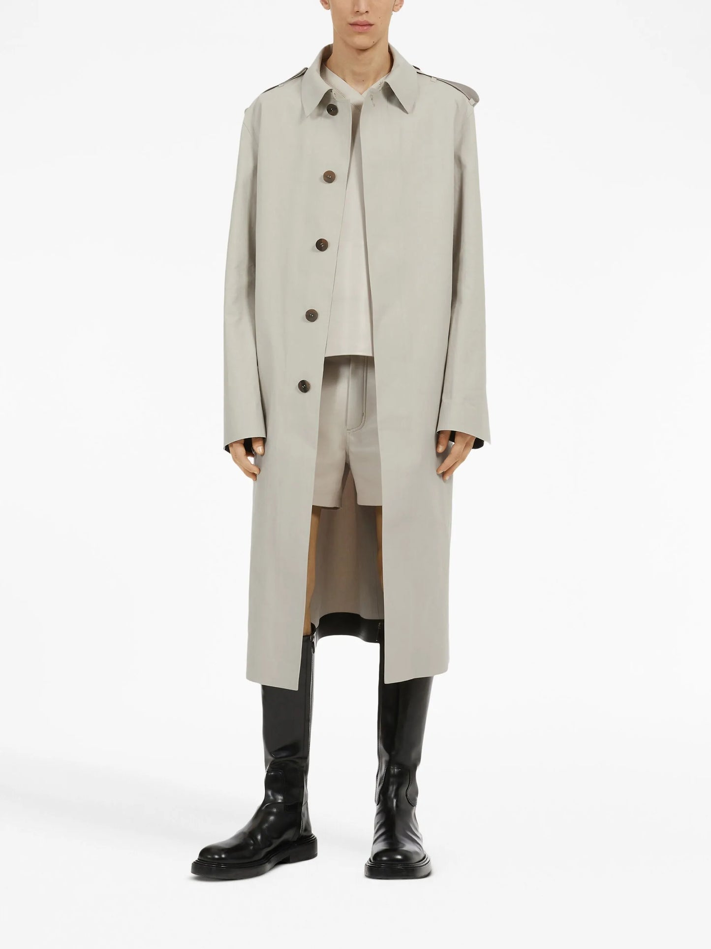 cotton-blend long coat