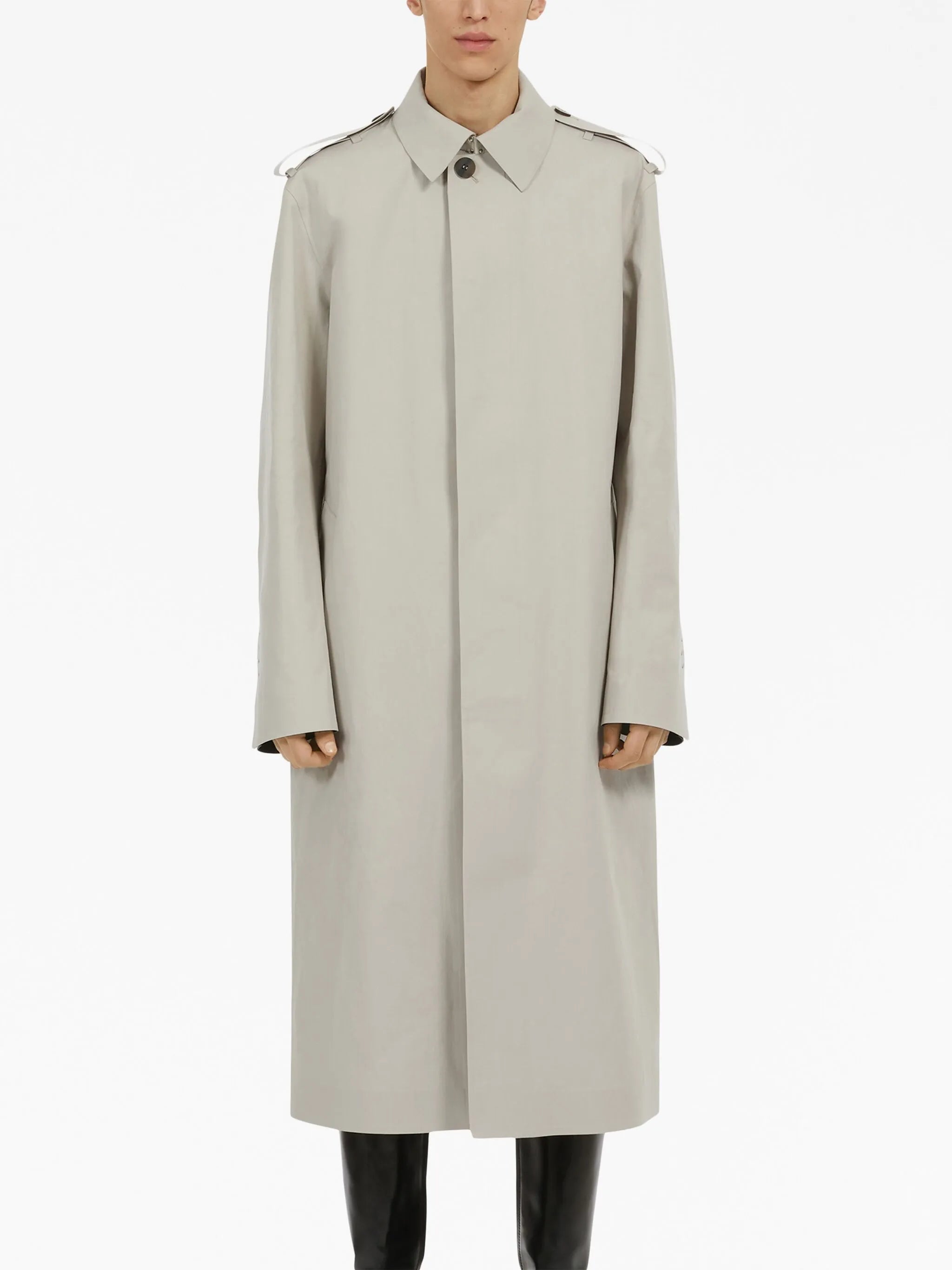 cotton-blend long coat