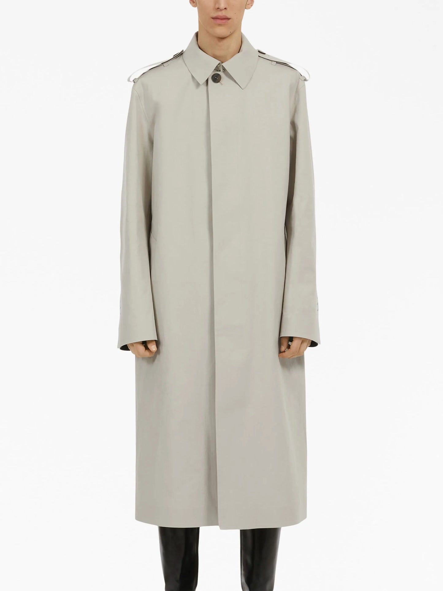 cotton-blend long coat