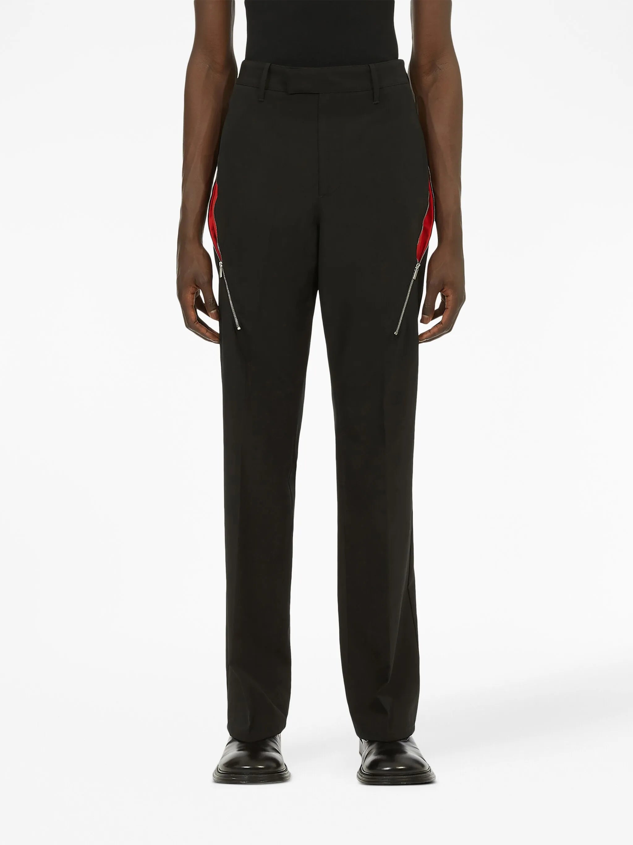 zip-detail tailored trousers