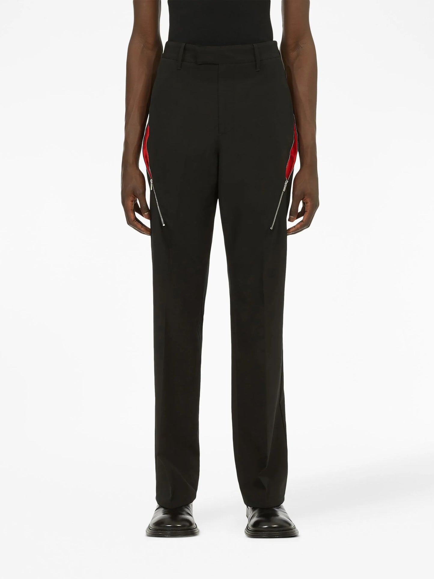 zip-detail tailored trousers