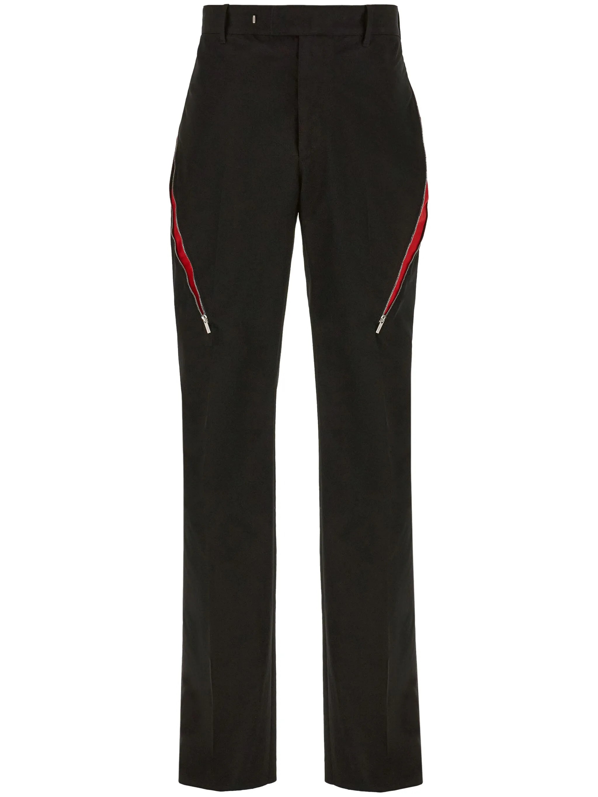 zip-detail tailored trousers