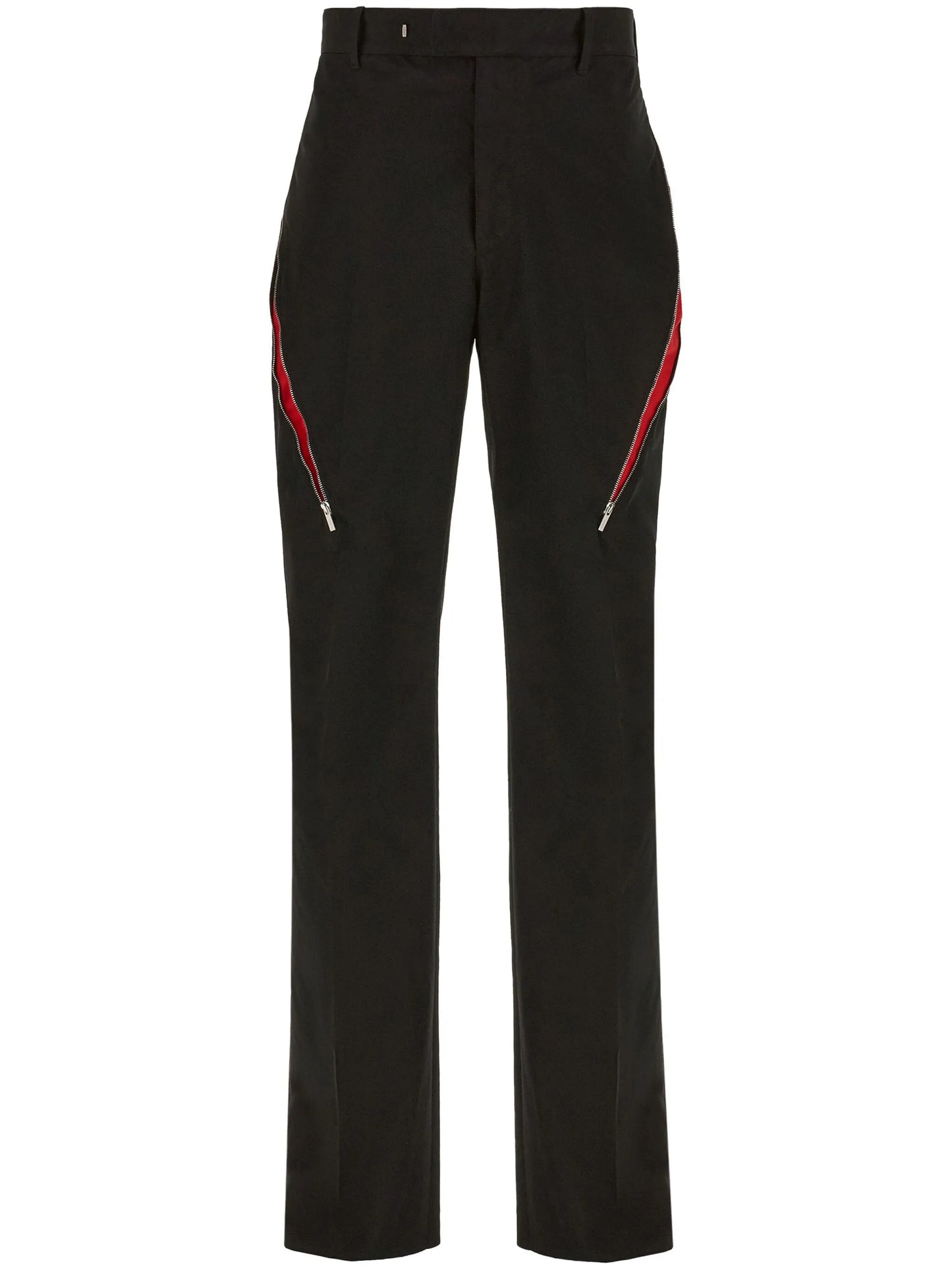 zip-detail tailored trousers
