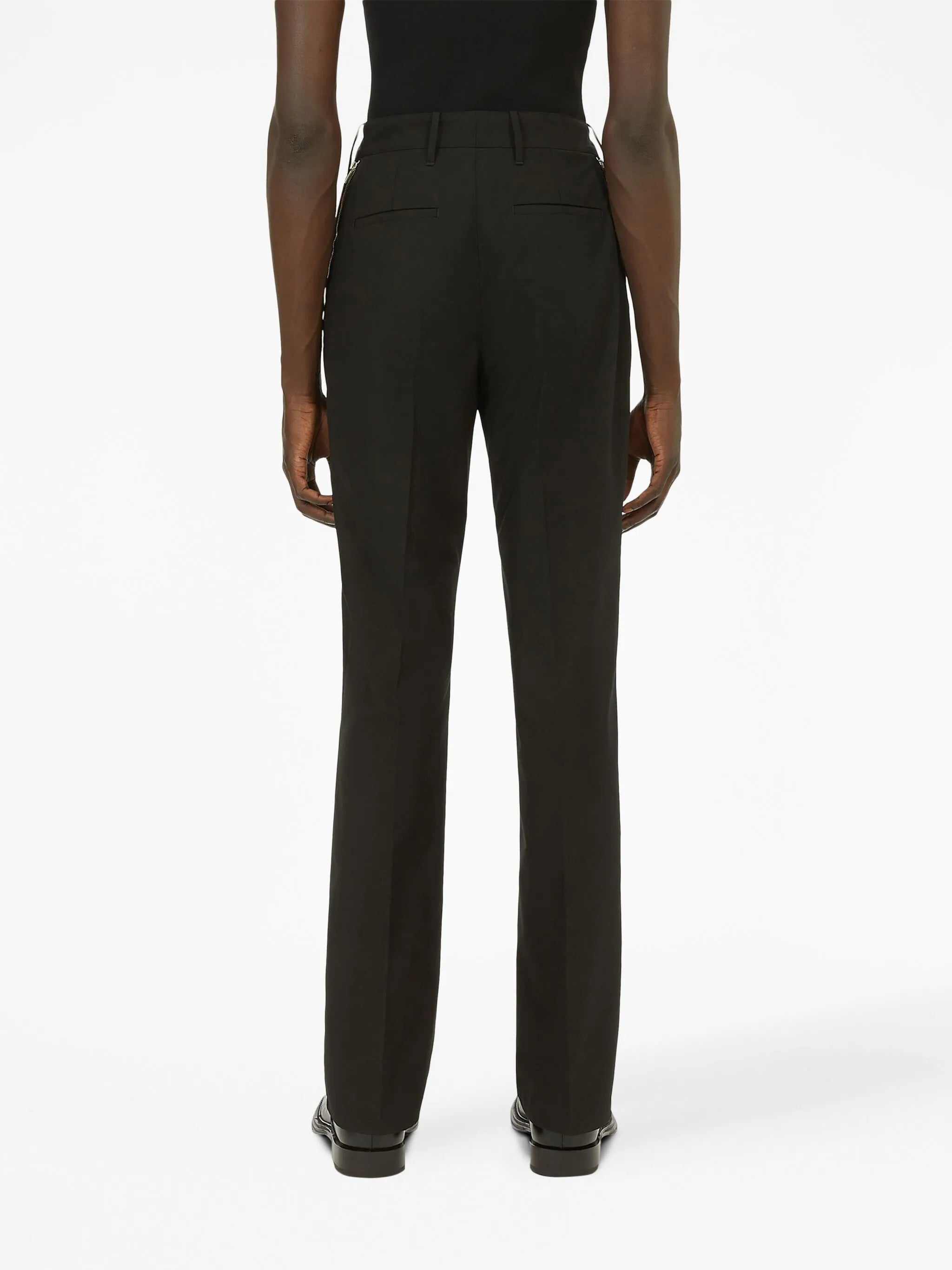 zip-detail tailored trousers