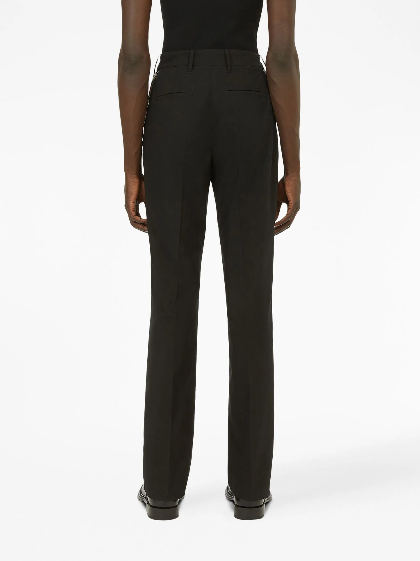 zip-detail tailored trousers