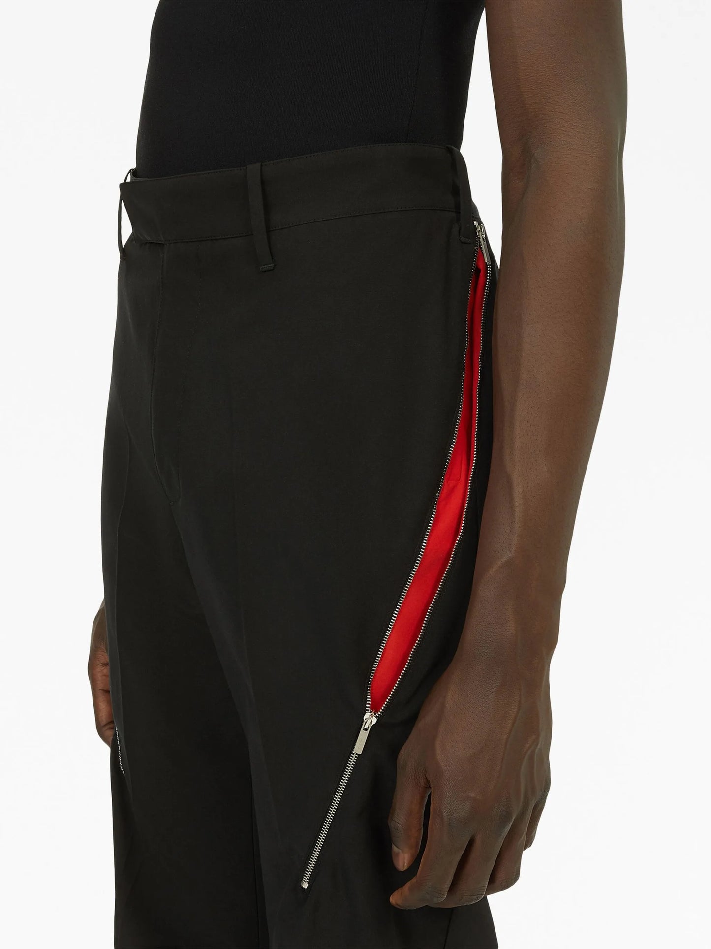 zip-detail tailored trousers