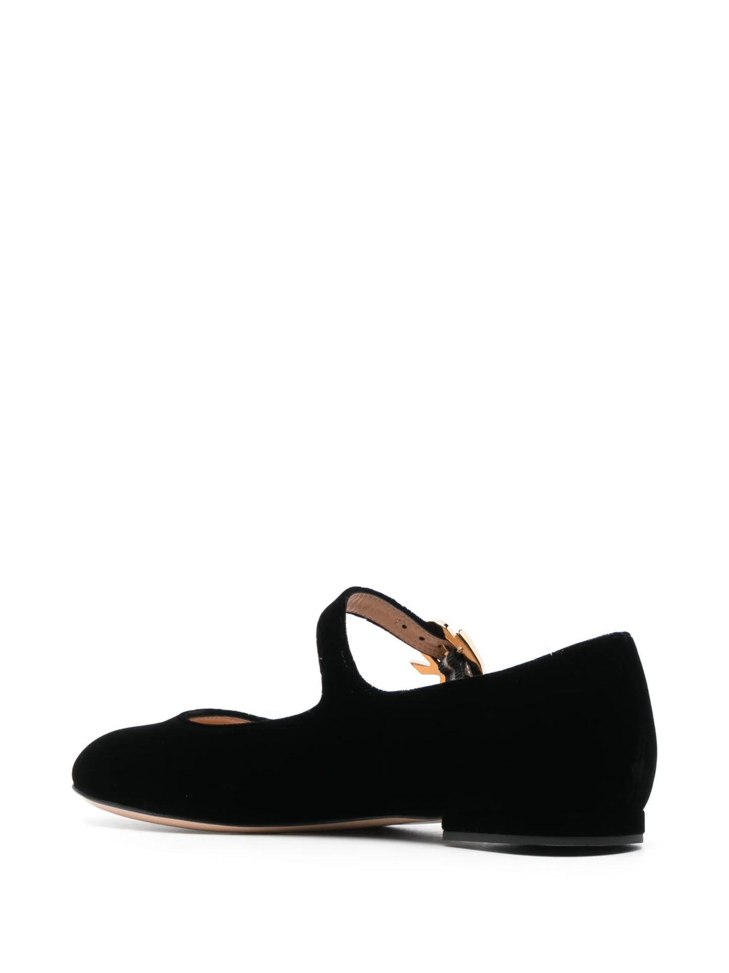 Mary velvet leather ballerina shoes